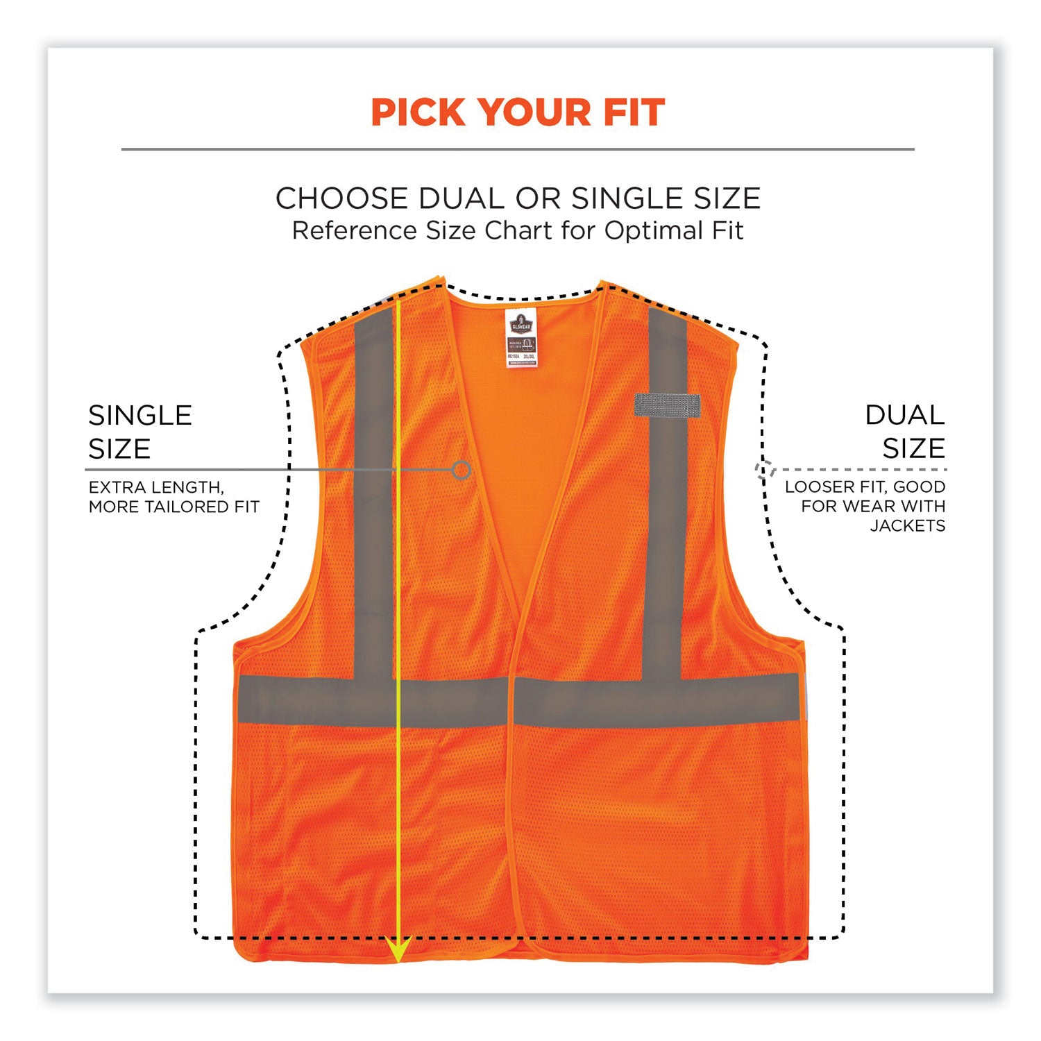 Ergodyne 8215BA Breakaway Mesh Vest - Recommended for: Construction, Emergency, Warehouse, Baggage Handling - Extra Small - Hook & Loop Closure - Polyester Mesh - Orange - High Visibility, Machine Washable, Breathable, Lightweight, Pocket - 1 Each