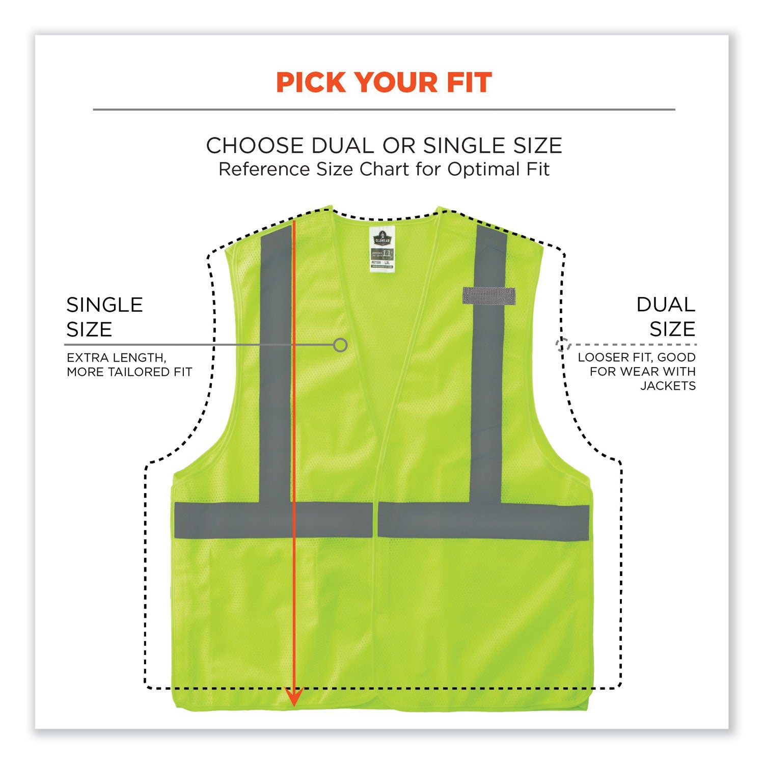 Ergodyne 8215BA Breakaway Mesh Vest - Recommended for: Construction, Emergency, Warehouse, Baggage Handling - Extra Small - Hook & Loop Closure - Polyester Mesh - Lime - High Visibility, Machine Washable, Breathable, Lightweight, Pocket - 1 Each