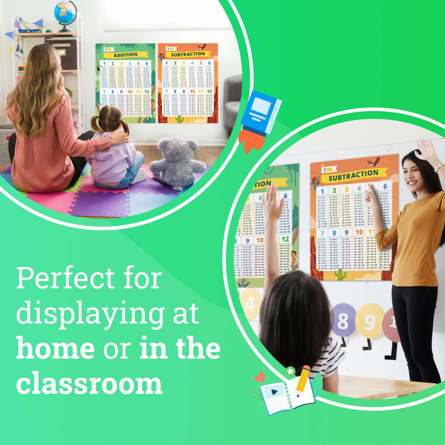 2-Pack Addition & Subtraction Posters, 18" x 24"