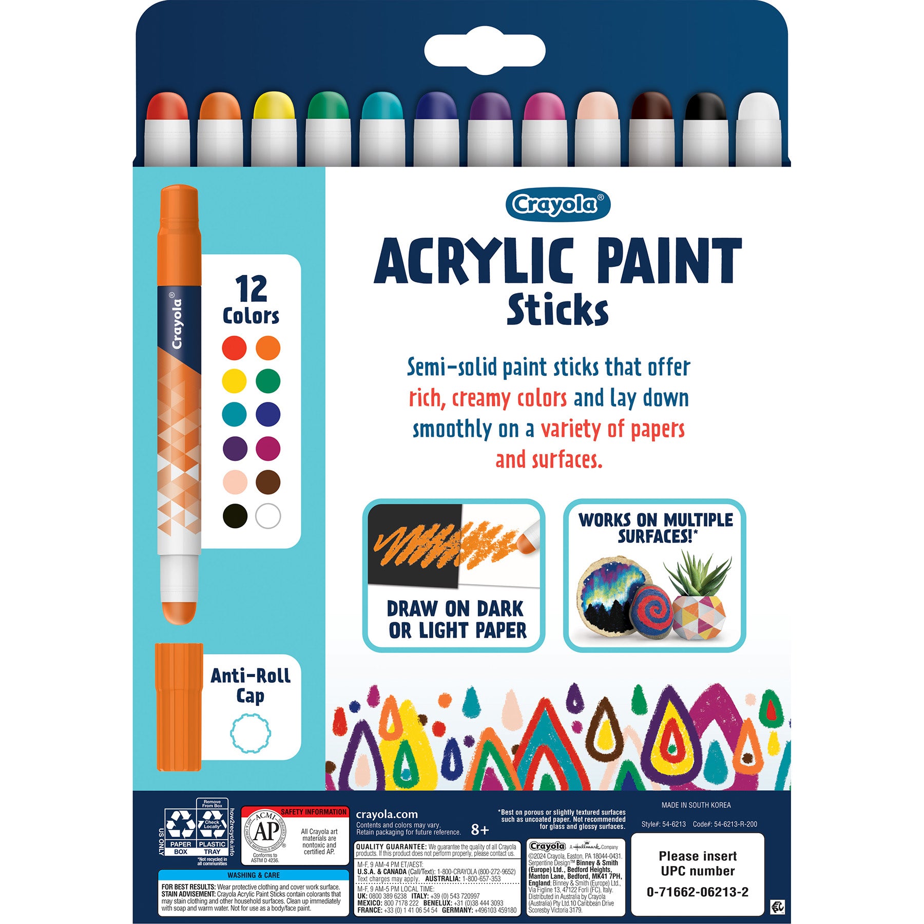 Acrylic Paint Doodle Sticks, Pack of 12