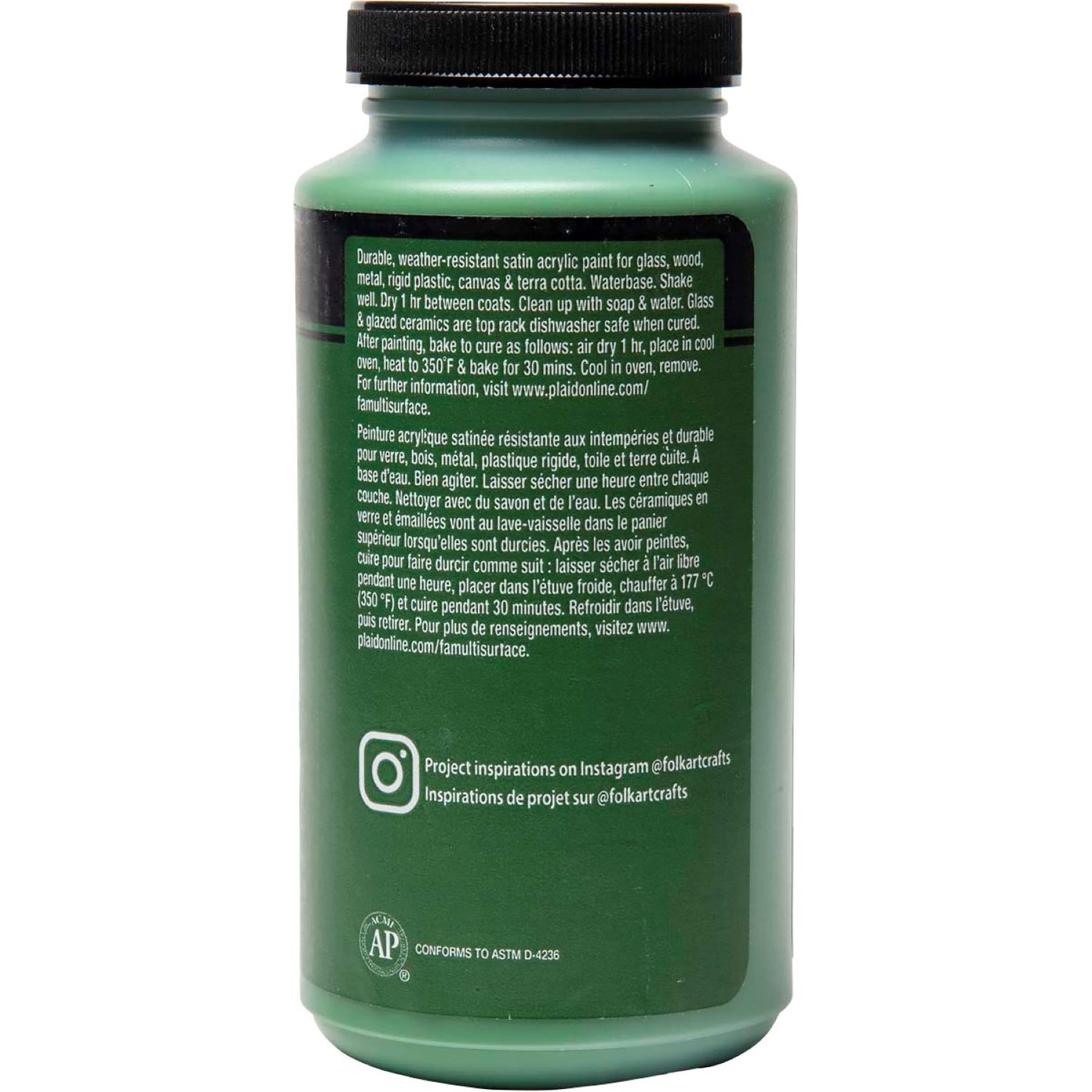Acrylic Paint Multi-Surface Satin, 16oz., Classic Green