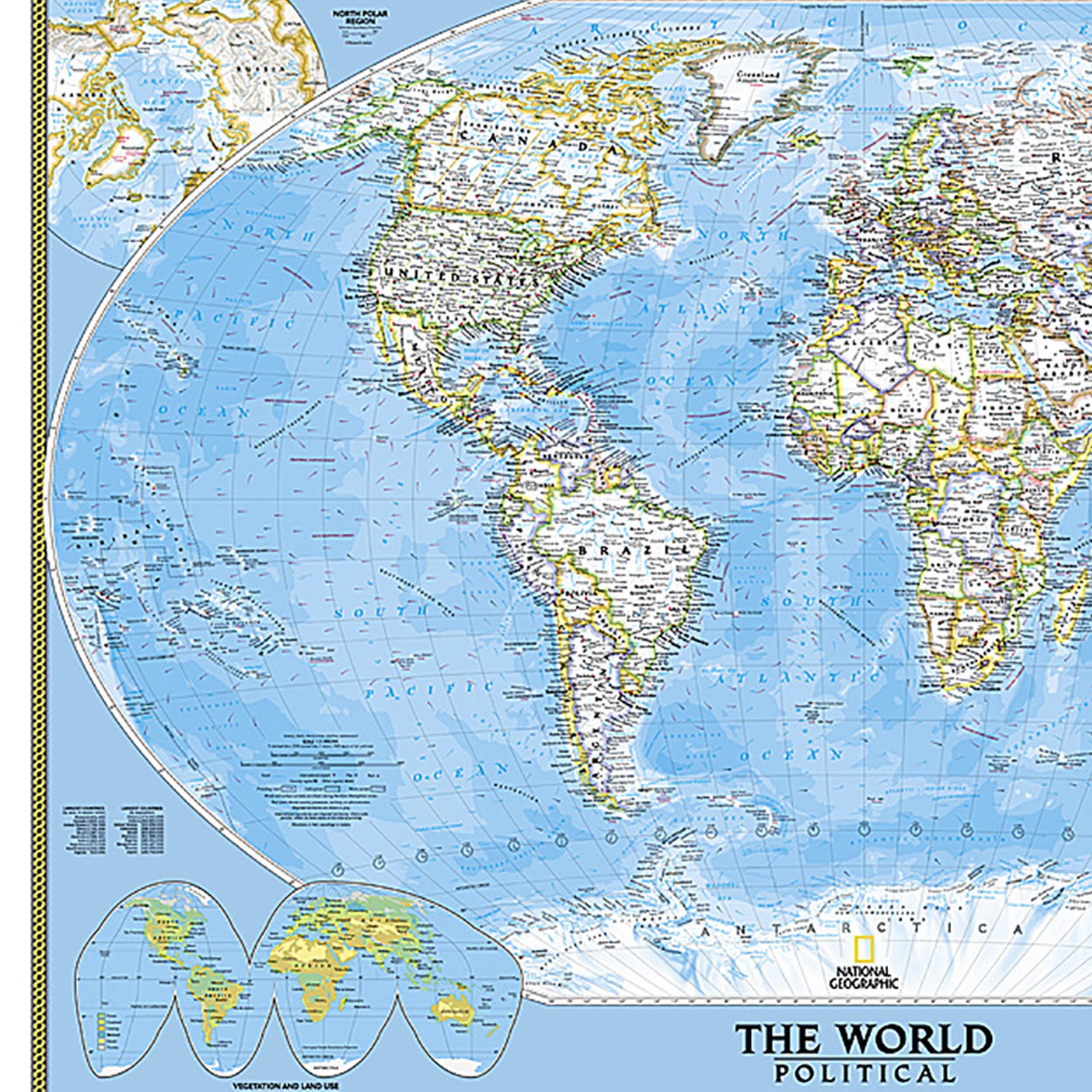 World Classic Map, Laminated, 43.5" x 30.5"