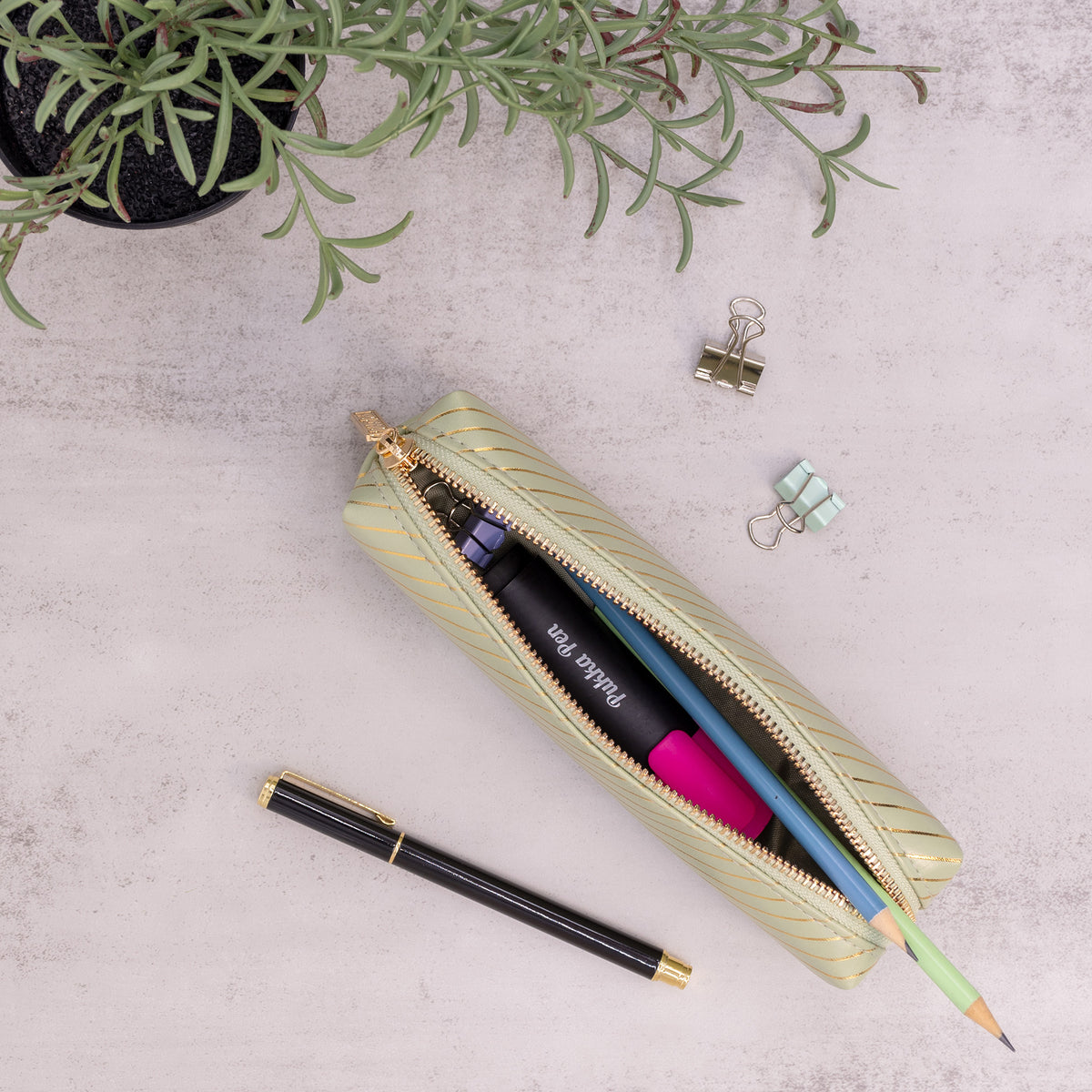 Pencil Case, Haze, Green