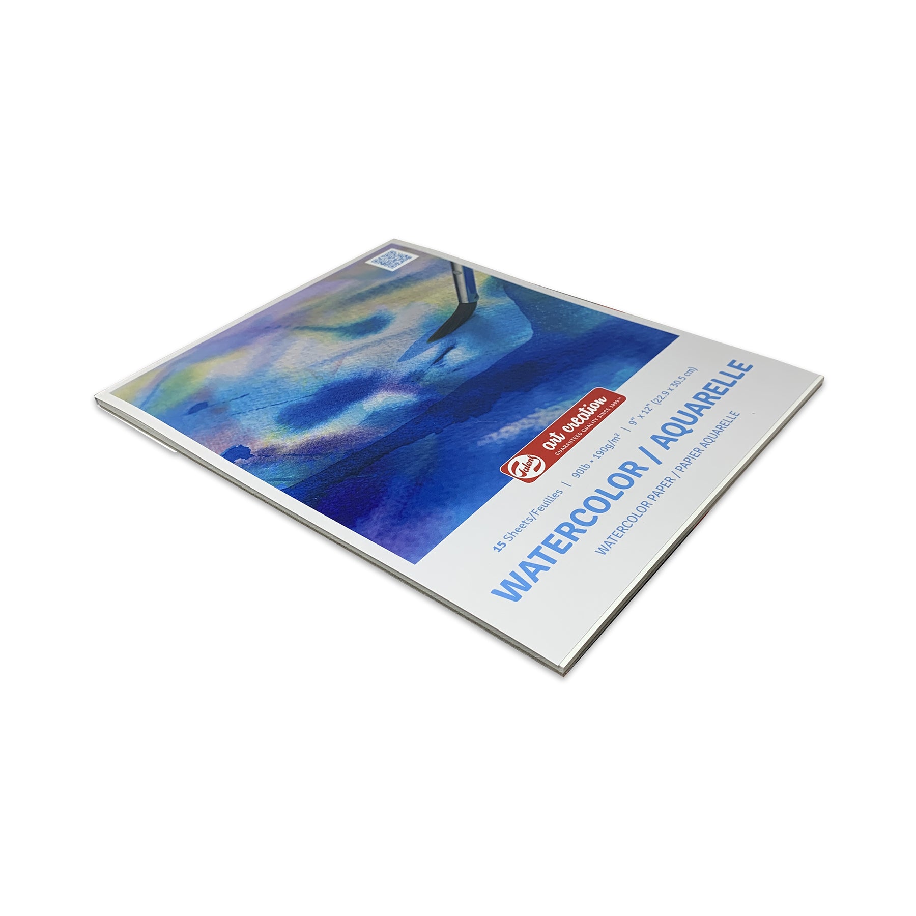 Watercolor Paper Pad, 90lbs, 9" x 12", 15 Sheets