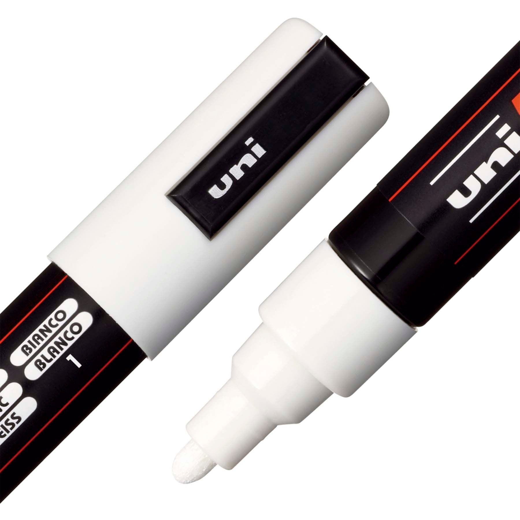 uni® POSCA PC-5M Water-Based Paint Markers, Reversible Medium Tip (1.8-2.5mm), White