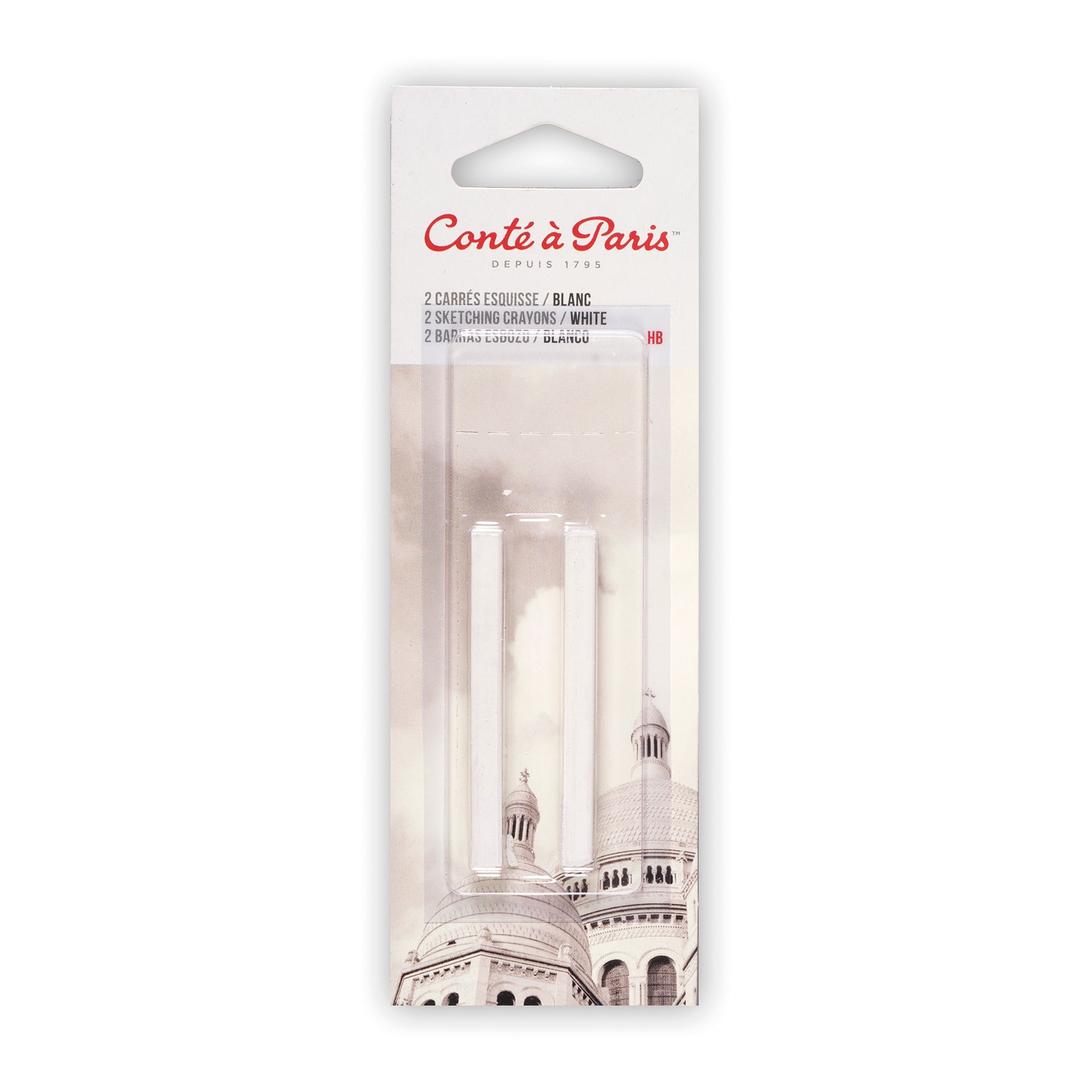 Carrés Esquisse Sketching Crayons, White HB (2456 / HB), Pack of 2