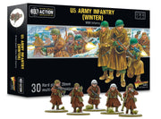 Warlord Bolt Action Winter US Army Platoon Tabletop Miniatures - Plastic Paintable Miniature WW2 Soldiers Set, Unpainted Table Top 28mm Military Minifigures for Adults - Gaming Figurines Pack