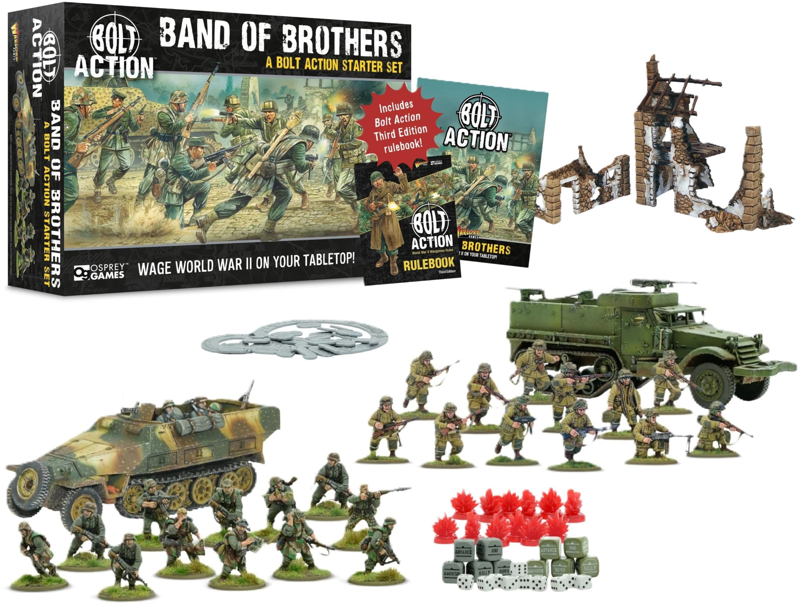 Band of Brothers - Bolt Action Third Edition Starter Set by Warlord Games 28mm World War 2 Strategy Battle Game for 2 or More Players Using Miniatures