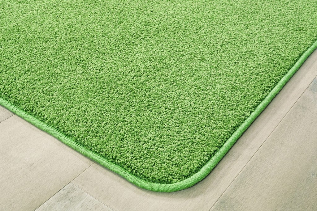 KIDplush Solids Collection Carpet 6ft X 9ft - Rectangle - Limeade Green