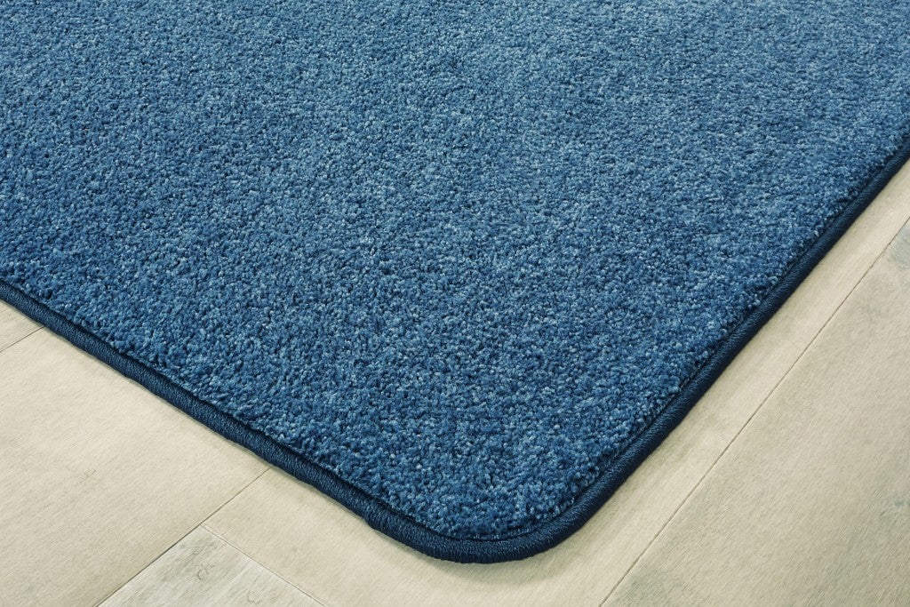 KIDplush Solids Collection Carpet  - 8ft 4in x 12ft - Rectangle - Pacific Blue