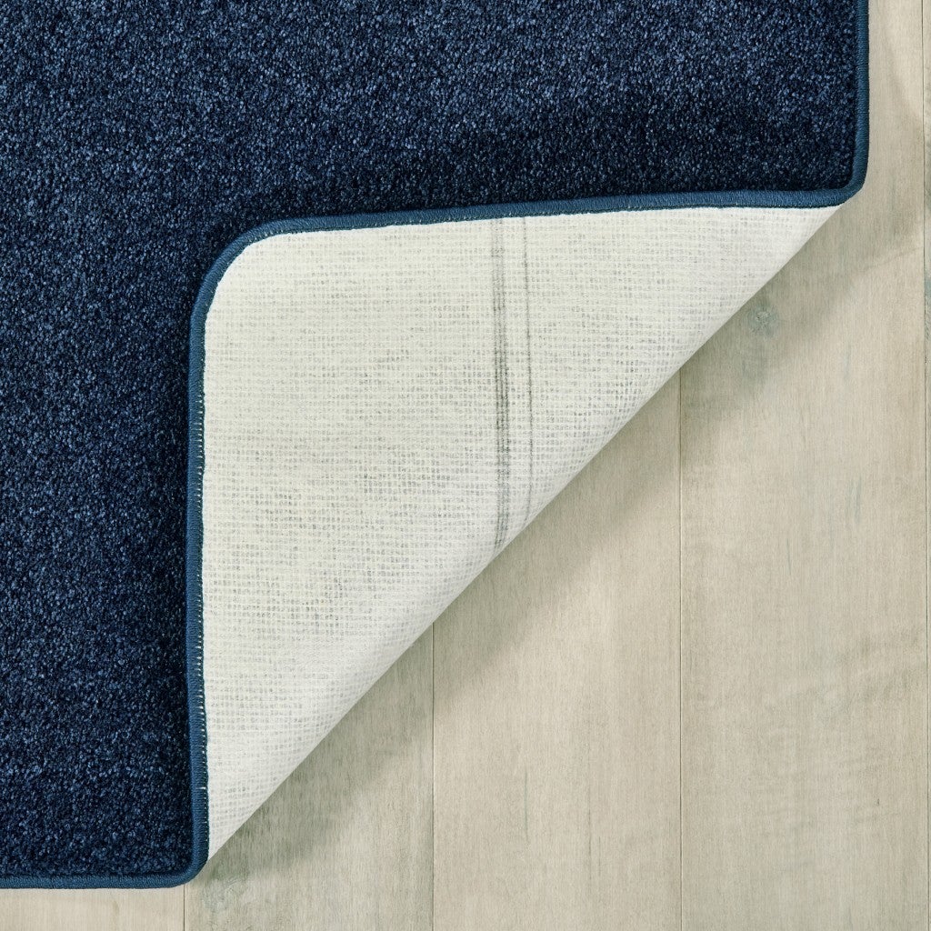 KIDplush Solids Collection Carpet  - 4ft x 6ft - Rectangle - Deep Sea Blue