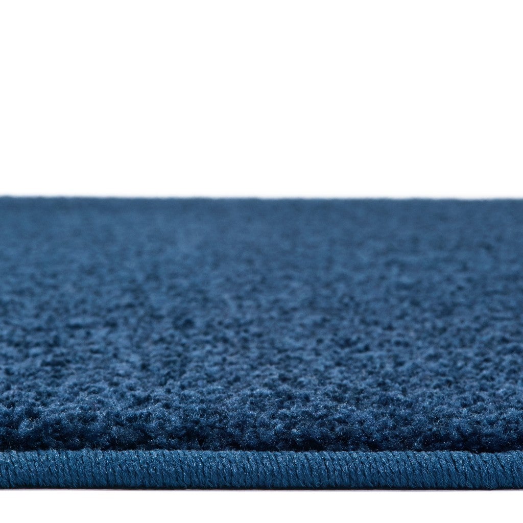 KIDplush Solids Collection Carpet - 7ft 6in x 12ft - Rectangle - Deep Sea Blue