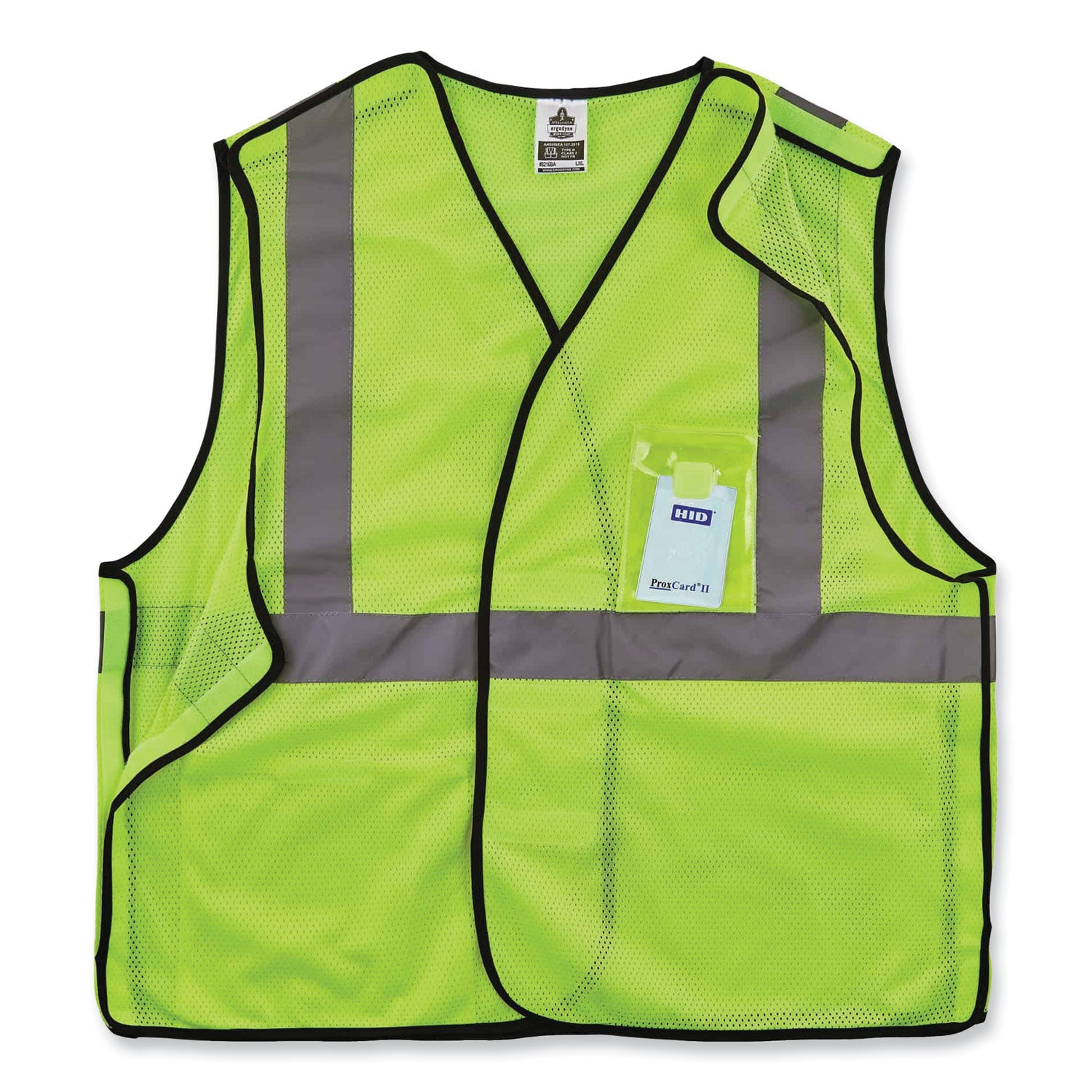 Ergodyne GloWear Type R C2 Breakaway Mesh Safety Vest, Large/Extra Large, Lime, Reflective, Pocket, Badge Holder, Lightweight, Breathable, Hook & Loop Closure, 1 Each