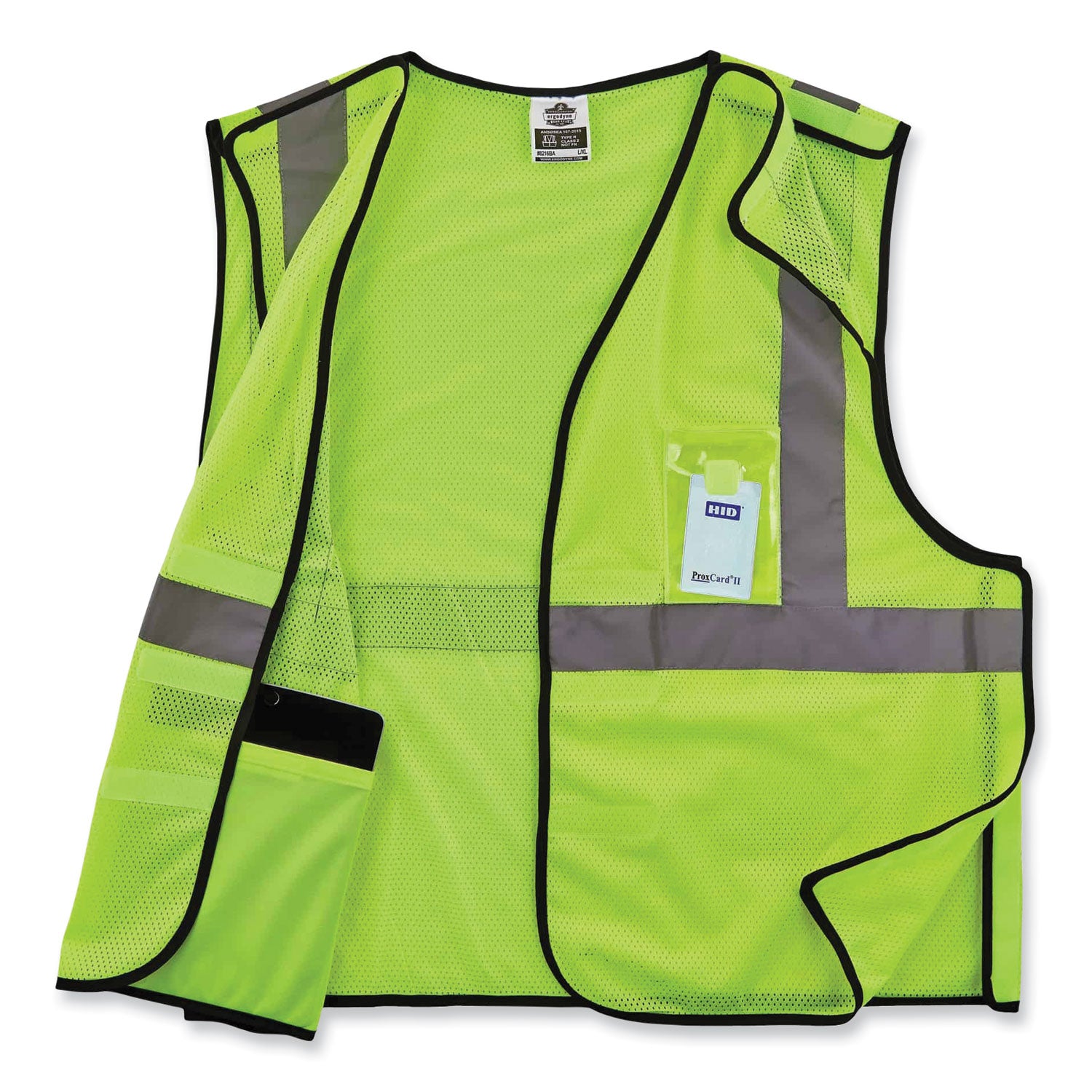 Ergodyne GloWear Type R C2 Breakaway Mesh Safety Vest, 2XL/3XL, Lime, Reflective, Hook & Loop Closure, Pocket, Badge Holder, Breathable, Lightweight, Polyester Mesh, 1 Each