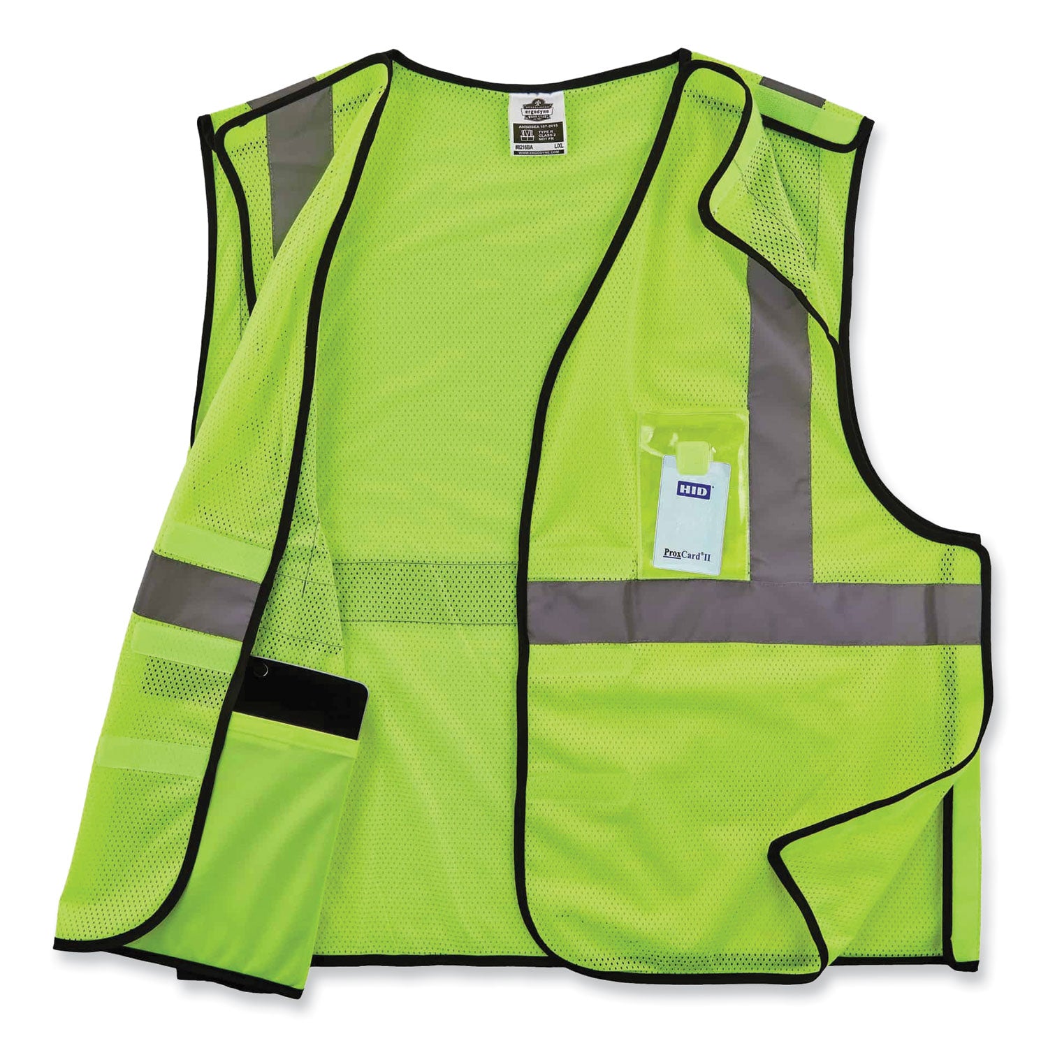Ergodyne GloWear Type R C2 Breakaway Mesh Safety Vest, 4XL/5XL, Lime, Reflective, Hook & Loop Closure, Polyester Mesh, Lightweight, Breathable, Pocket, Badge Holder, 1 Each