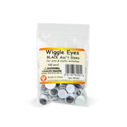 Wiggle Eyes - Paste On, Assorted Sizes, Black/White 7,10,12 & 15 mm, 100