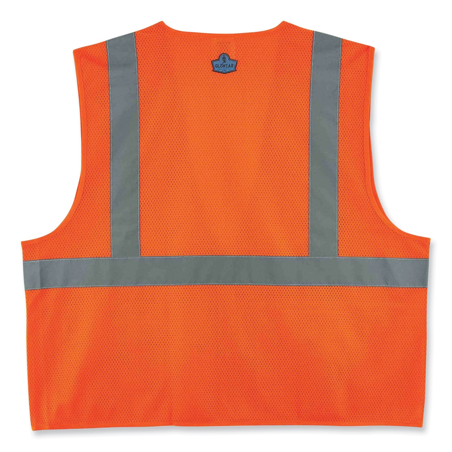 Ergodyne 8220Z Type R Class 2 Standard Mesh Vest, 4XL/5XL, Zipper Closure, Orange, Mesh Polyester, Pocket, Mic Tab, Reflective, 1 Each
