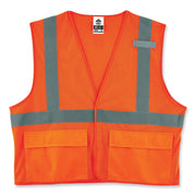 Ergodyne 8220HL Type R Class 2 Standard Mesh Vest, 2XL/3XL, Hook & Loop Closure, Orange, Mesh Polyester, Pocket, Mic Tab, Reflective, 1 Each