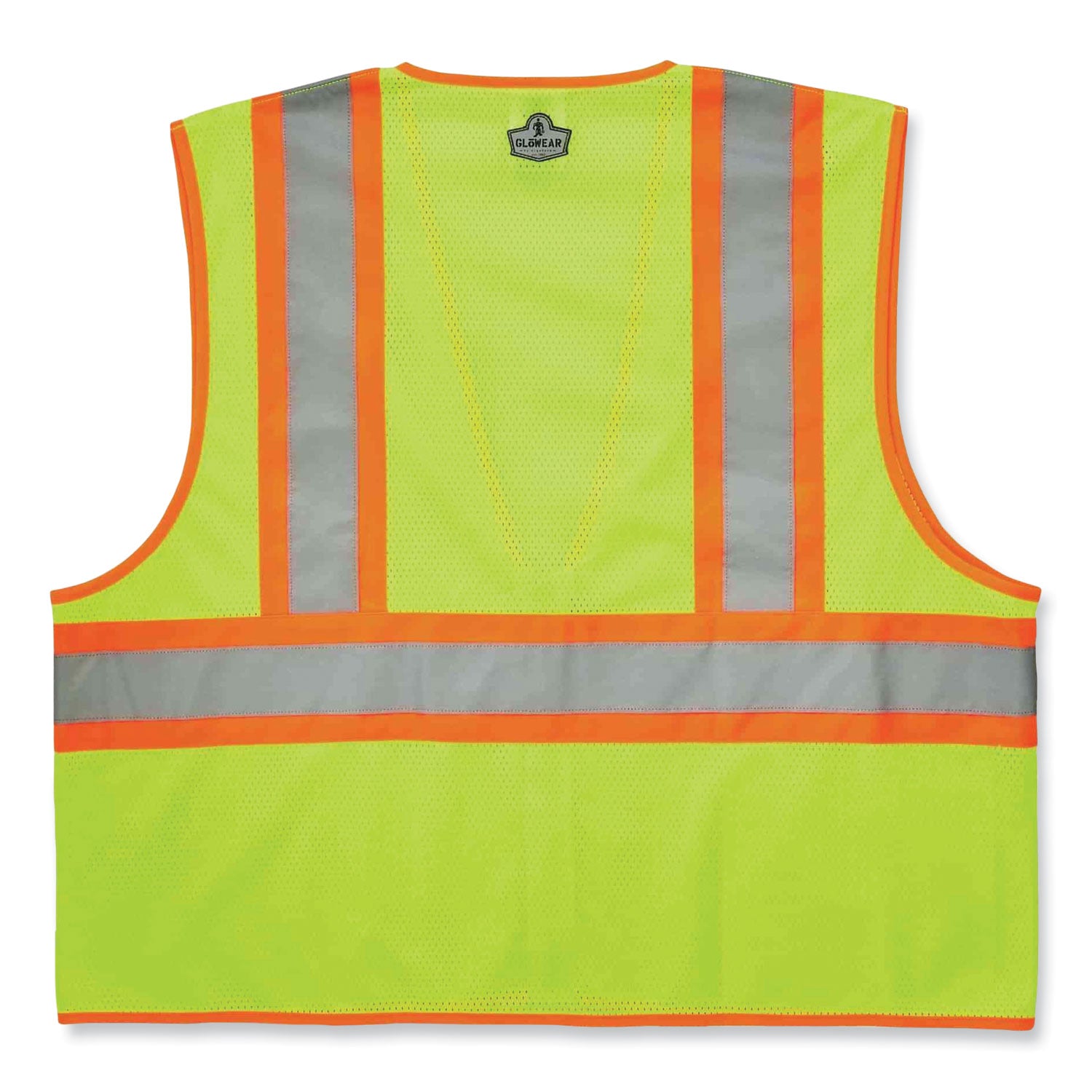 Ergodyne Class 2 Two-tone Lime Vest - Small/Medium - Lime - Reflective, Machine Washable, Lightweight, Pocket, Zipper Closure - 1 Each