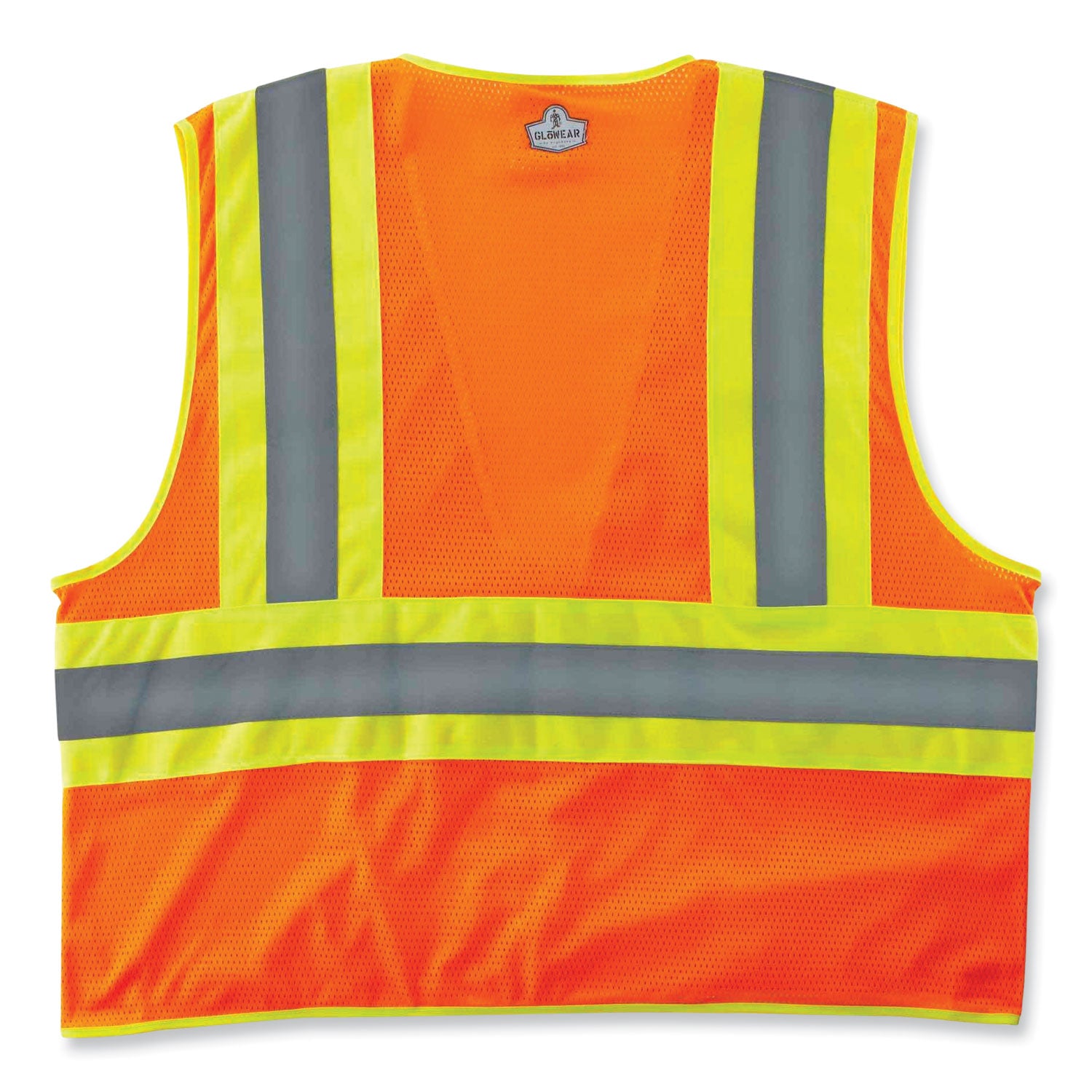 Ergodyne Class 2 Two-tone Orange Vest - Small/Medium - Orange - Reflective, Machine Washable, Lightweight, Pocket, Zipper Closure - 1 Each