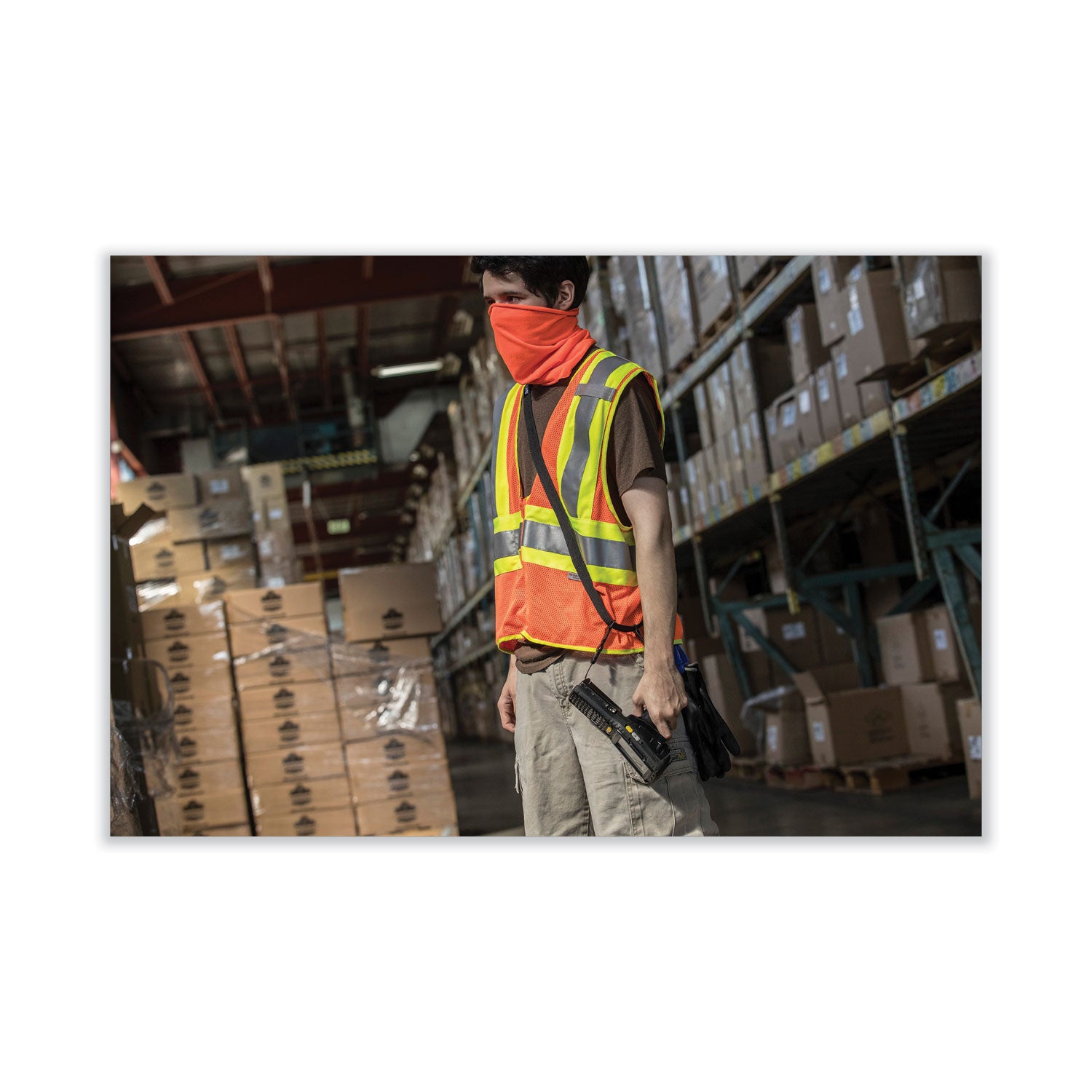 Ergodyne Class 2 Two-tone Orange Vest - Small/Medium - Orange - Reflective, Machine Washable, Lightweight, Pocket, Zipper Closure - 1 Each