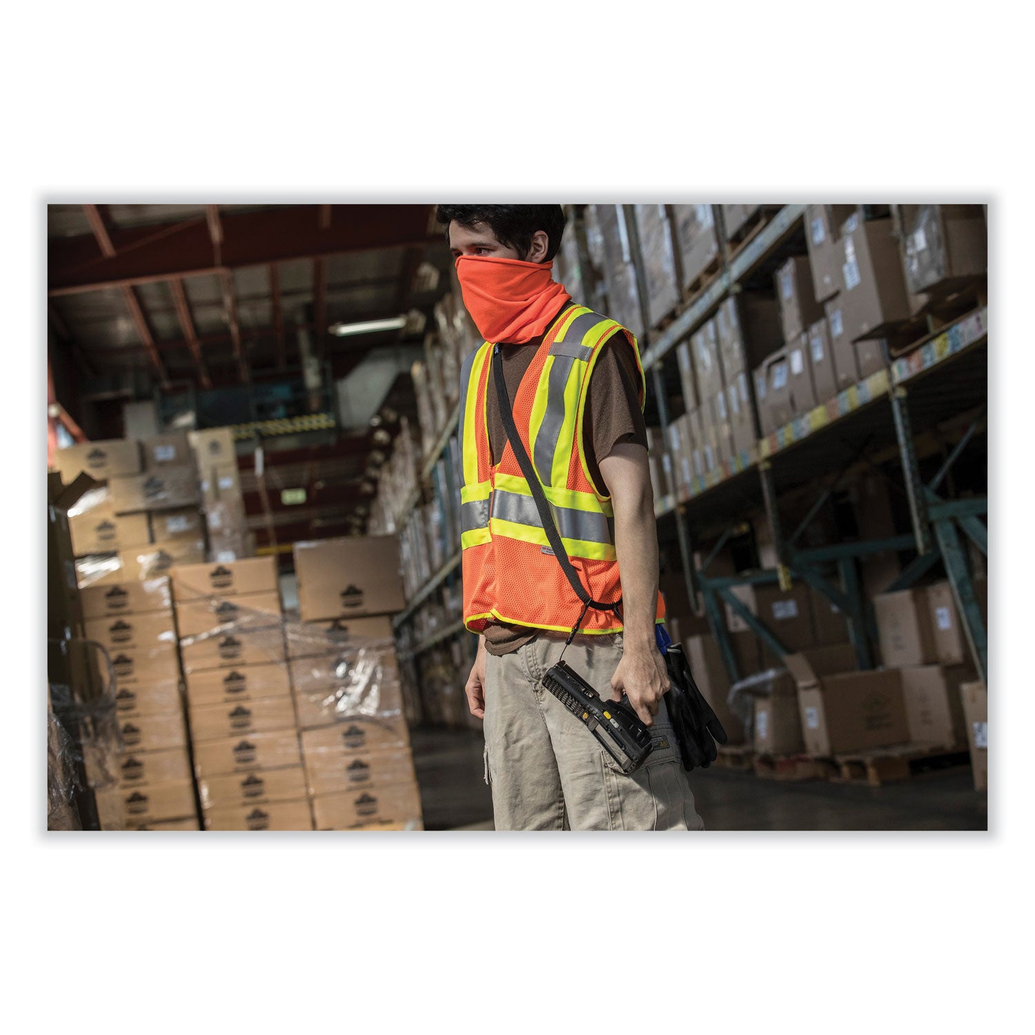 Ergodyne Class 2 Two-tone Orange Vest - Recommended for: Construction - Large/Extra Large - Zipper Closure - Polyester Mesh, Fabric - Orange, Lime, Silver - Reflective, Machine Washable, Lightweight, Zipper Closure, Pocket, High Visibility - 1 Each