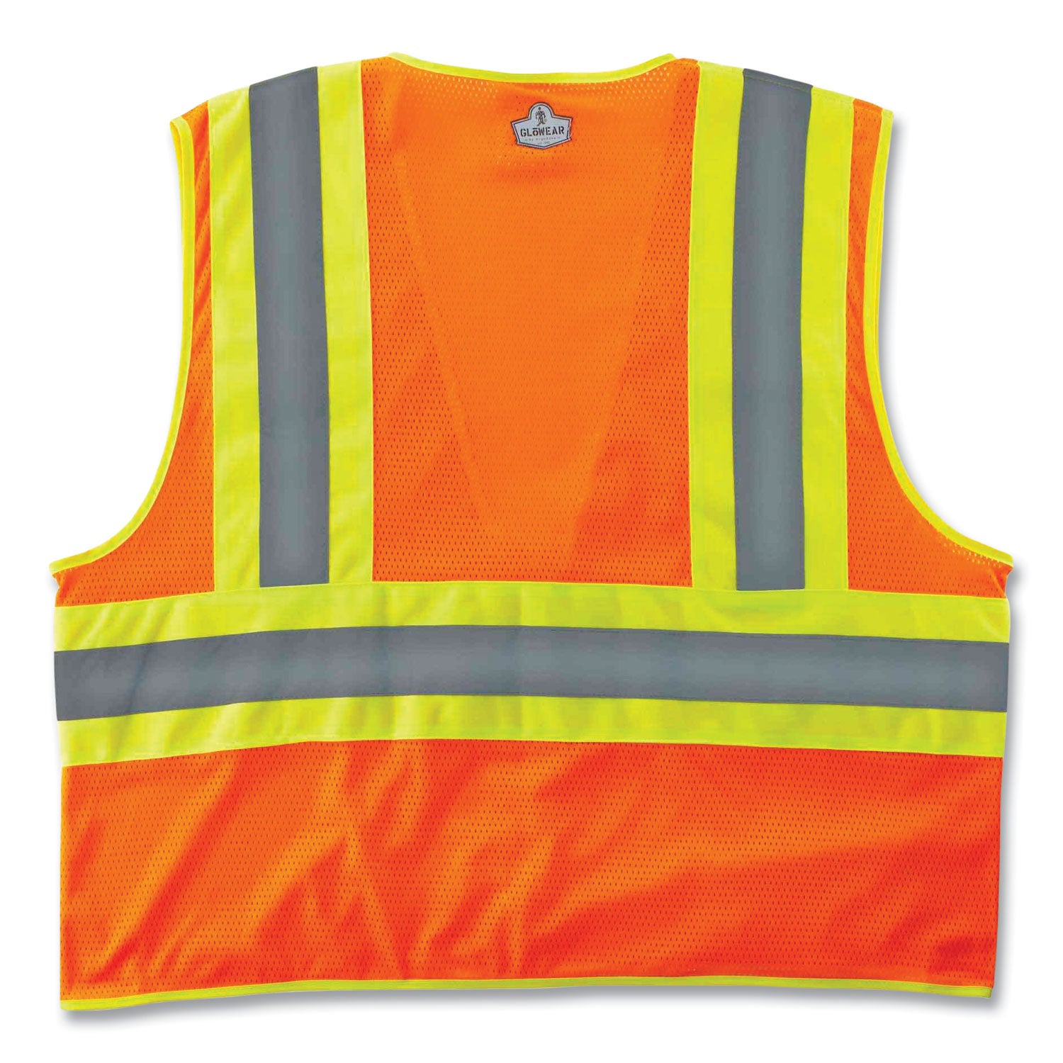 Ergodyne Class 2 Two-tone Orange Vest - 2-Xtra Large/3-Xtra Large - Orange - Reflective, Machine Washable, Lightweight, Pocket, Zipper Closure - 1 Each
