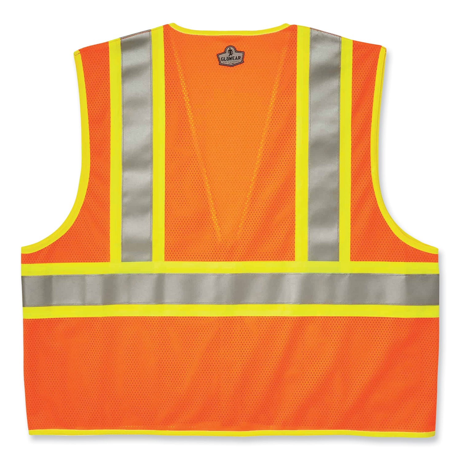 Ergodyne 8230Z Type R Class 2 Two-Tone Vest, Small/Medium, Zipper Closure, Mesh Polyester, Orange, Pocket, Mic Tab, Reflective, 1 Each