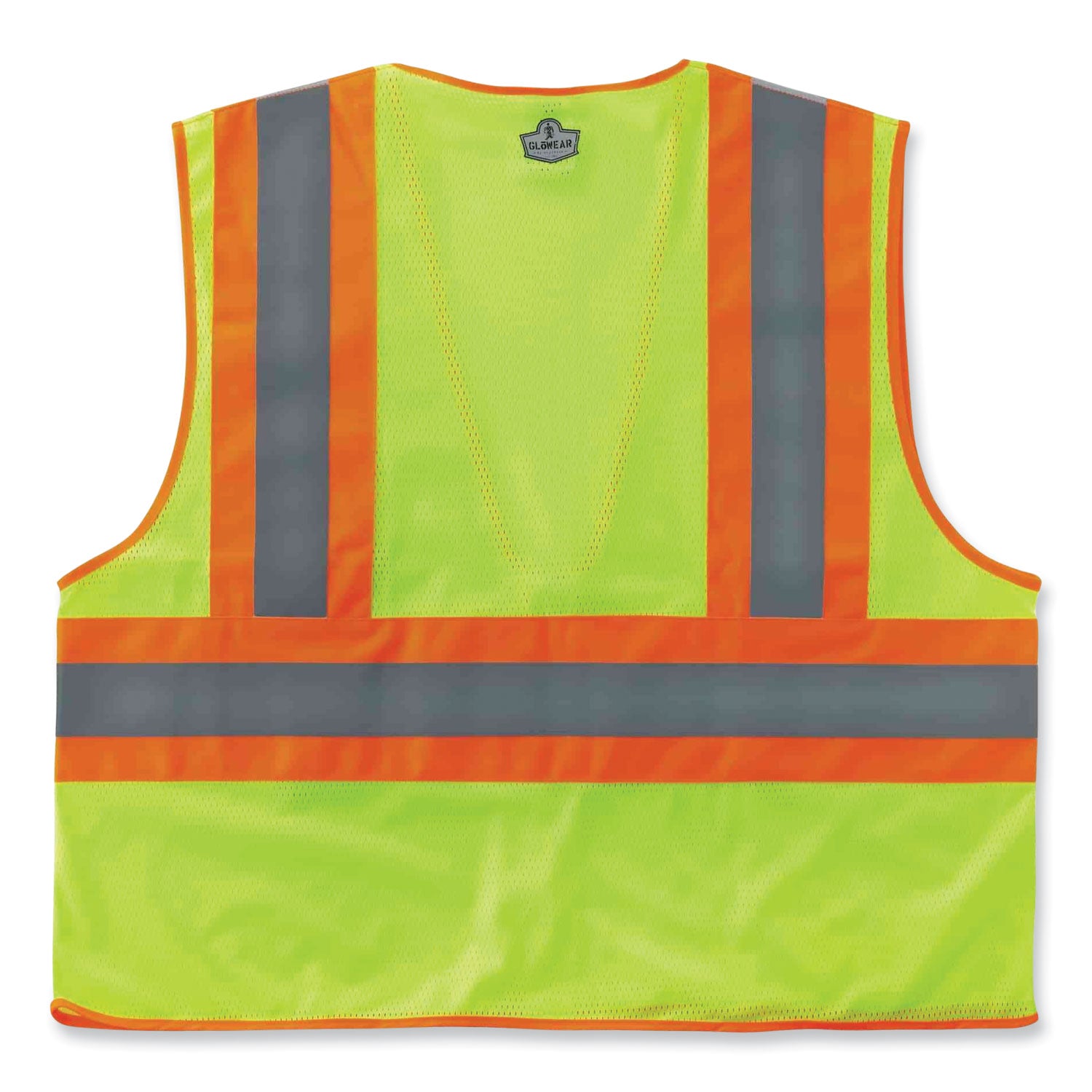 Ergodyne 8230Z Type R Class 2 Two-Tone Vest, Small/Medium, Zipper Closure, Mesh Polyester, Lime, Pocket, Mic Tab, Reflective, 1 Each