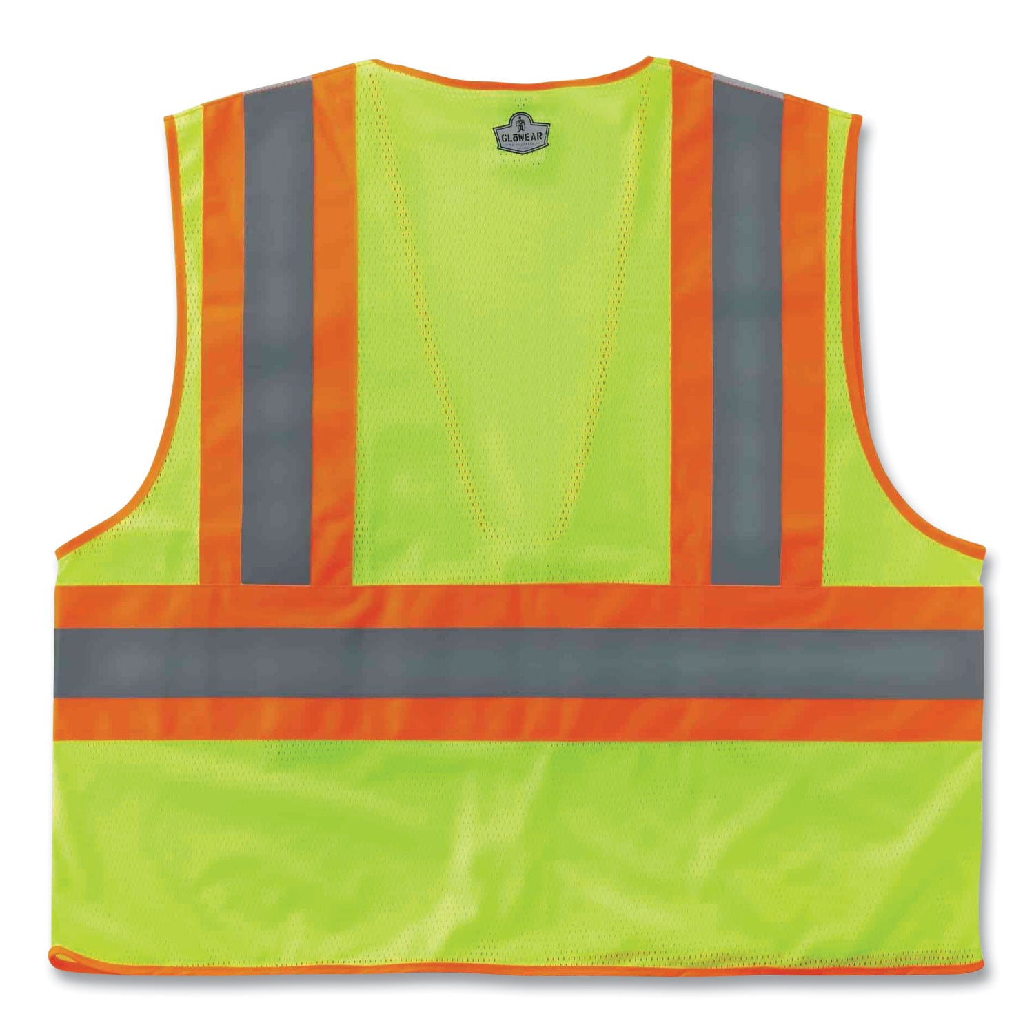Ergodyne 8230Z Type R Class 2 Two-Tone Vest, 4XL/5XL, Zipper Closure, Mesh Polyester, Lime, Pocket, Mic Tab, Reflective, 1 Each