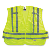 Ergodyne 8244PSV Type P Class 2 Expandable Public Safety Vest, Medium/Large, Lime, Adjustable, Reflective, Mic Tab, Pocket, Hook & Loop Closure, 1 Each