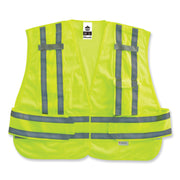 Ergodyne 8244PSV Type P Class 2 Expandable Public Safety Vest, 3-Xtra Large Plus, Hook & Loop Closure, Lime, Adjustable, Reflective, Mic Tab, Pocket, Expandable Side, 1 Each