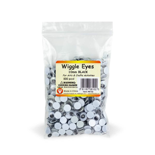Wiggle Eyes - Paste On, 10 mm Black, 500