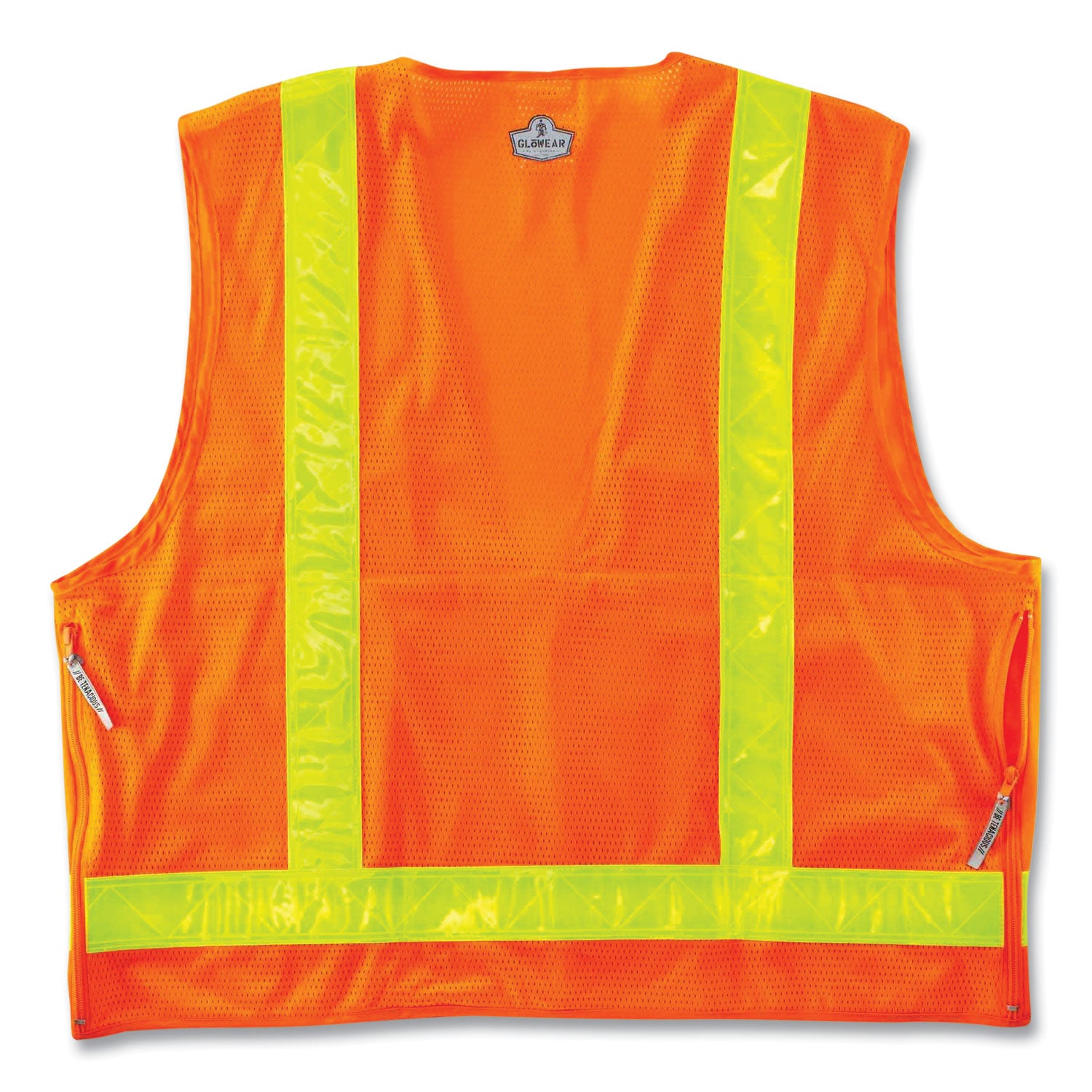 Ergodyne 8250ZHG Type R Class 2 Hi-Gloss Surveyors Vest, Large/Extra Large, Zipper Closure, Poly Mesh, Orange, Pocket, Mic Tab, Reflective, 1 Each