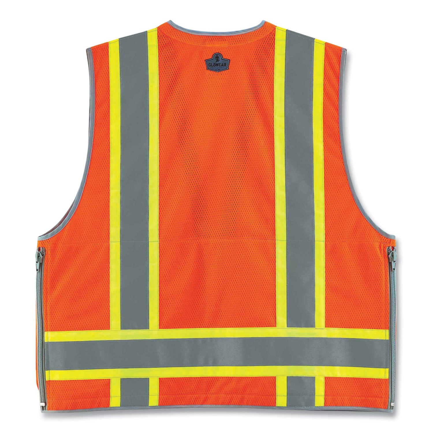 Ergodyne 8254HDZ Type R Class 2 Heavy-Duty Surveyors Vest, 2XL/3XL, Zipper Closure, Polyester Mesh, Orange, Pocket, Mic Tab, Reflective, Heavy Duty, Rugged, 1 Each
