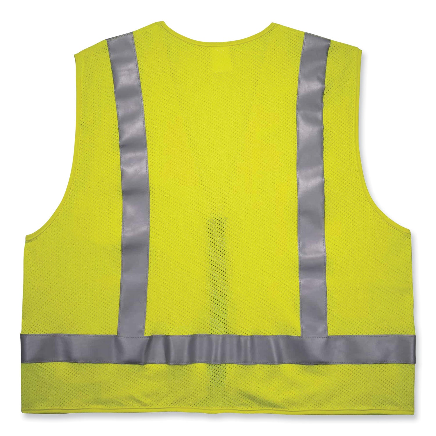 Ergodyne 8262FRZ Hi-Vis Flame-resistant Surveyor Vest, Class 2, NFPA 70E, Mesh, Zipper Closure, Lime, 4XL/5XL, Machine Washable, Reflective, Cell Phone Pocket, Pen Slot, 1 Each