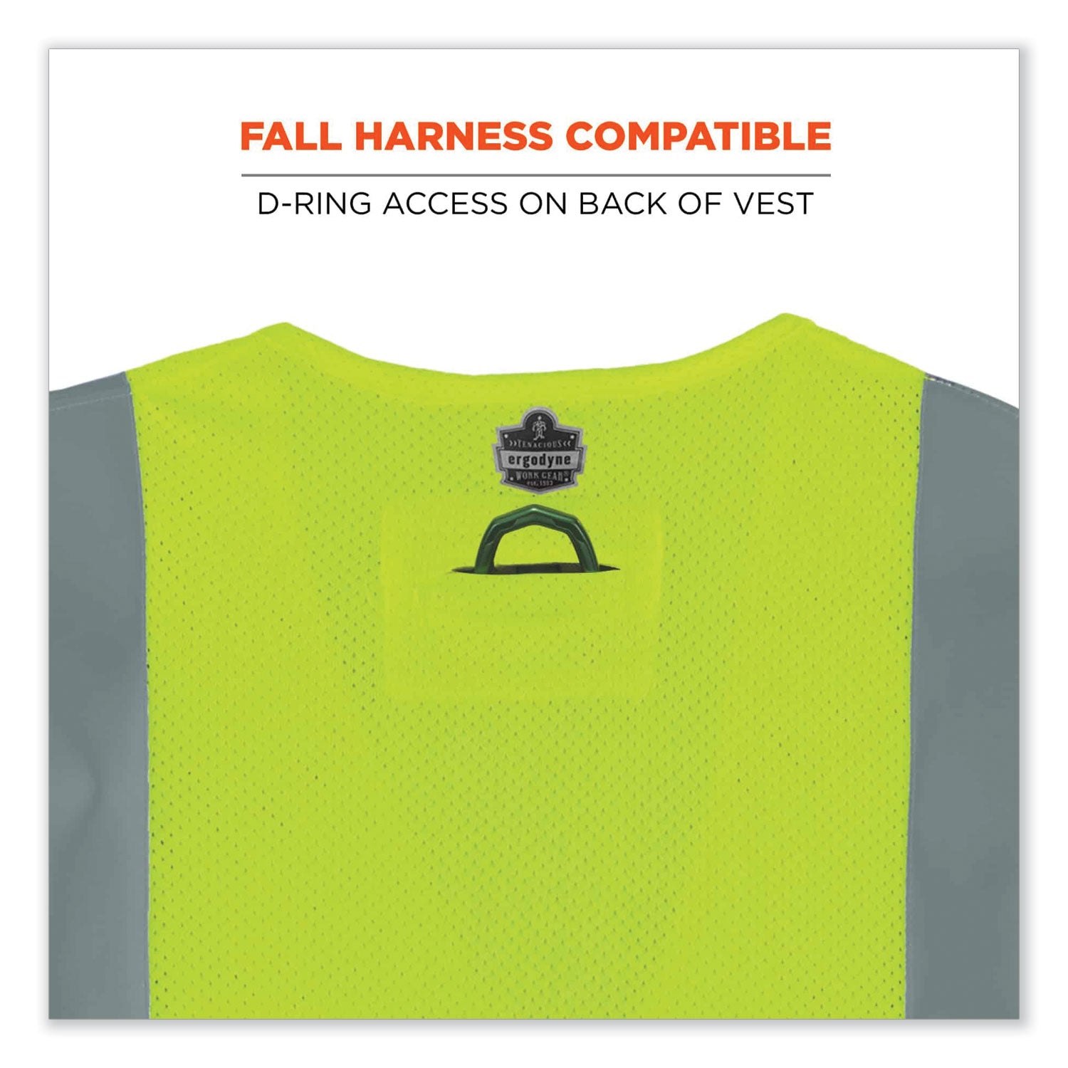 Ergodyne GloWear 8260FRHL Type R Class 2 Flame-Resistant Modacrylic Vest, Small/Medium, Lime, Hook & Loop Closure, High Visibility, Reflective Strip, Interior Pocket, Pen Slot, 1 Each