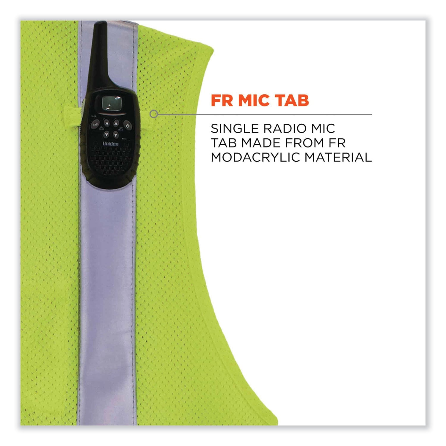 Ergodyne GloWear 8260FRHL Type R Class 2 Flame-Resistant Modacrylic Vest, 2XL/3XL, Lime, Hook & Loop Closure, Mic Tab, Reflective Strip, Interior Pocket, Pen Slot, Breathable, 1 Each