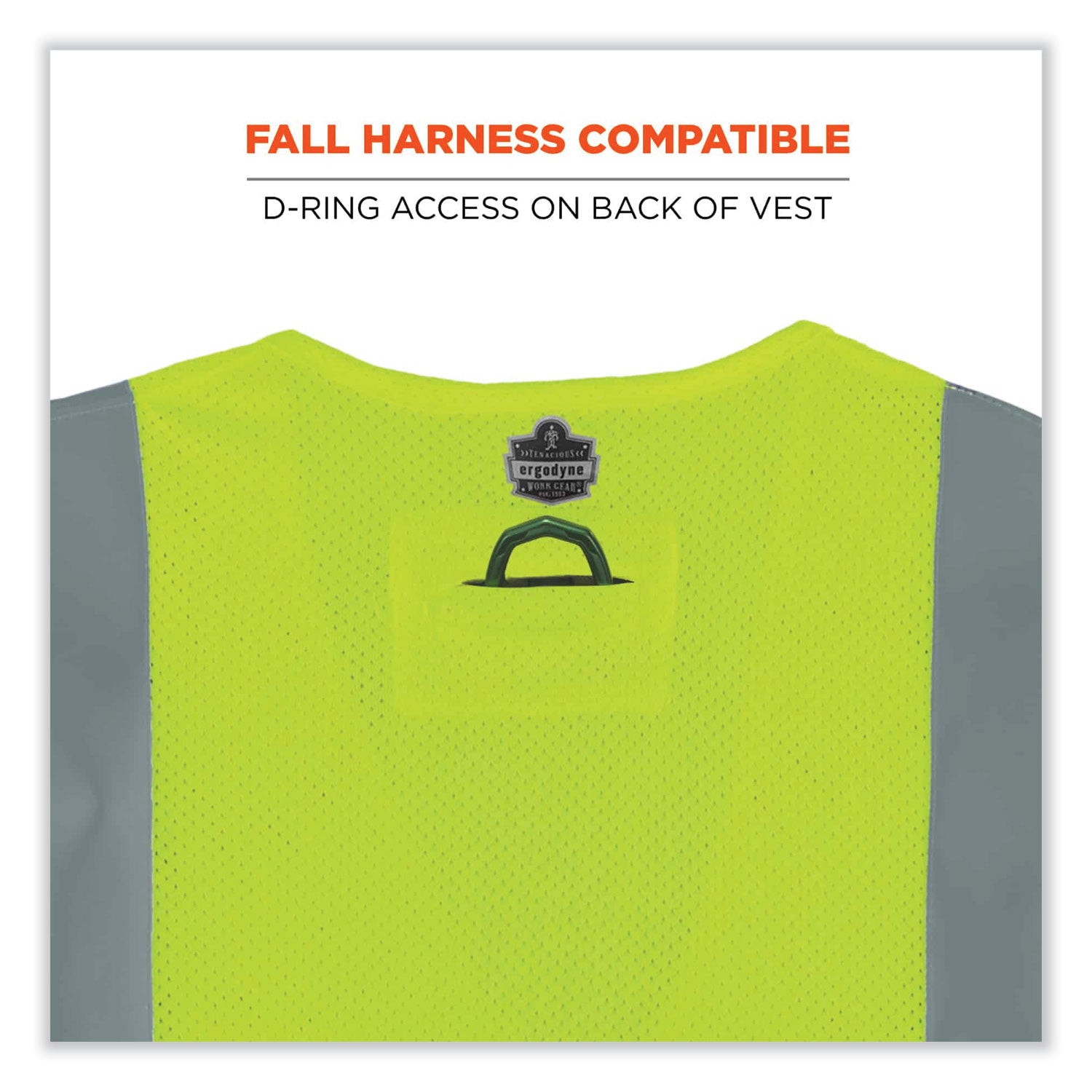 Ergodyne GloWear 8260FRHL Type R Class 2 Flame-Resistant Modacrylic Vest, 4XL/5XL, Lime, Hook & Loop Closure, Mic Tab, Reflective Strip, Interior Pocket, Pen Slot, Breathable, 1 Each