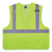 Ergodyne 8217BA Breakaway Hi-Vis Class 2 Vest, 2XL/3XL, Lime, Hook & Loop Closure, Machine Washable, Breathable, Durable, Reflective Strip, Interior Pocket, Pen Slot, 1 Each