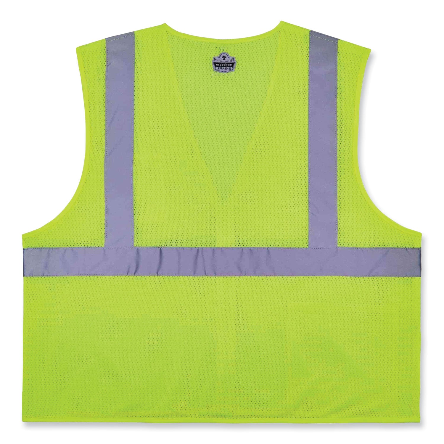Ergodyne 8256Z Treated Polyester Hi-Vis Class 2 Vest, Zipper Closure, Lime, 2XL/3XL, Machine Washable, Breathable, Durable, Flame Resistant, Reflective Strip, Interior Pocket, 1 Each