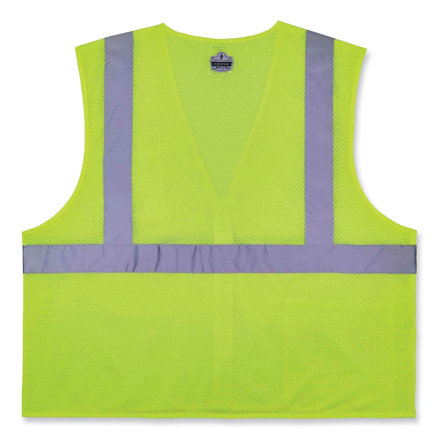 Ergodyne 8256Z Treated Polyester Hi-Vis Class 2 Vest, 4XL/5XL, Zipper Closure, Lime, Machine Washable, Breathable, Durable, Flame Resistant, Reflective Strip, Interior Pocket, High Visibility, 1 Each