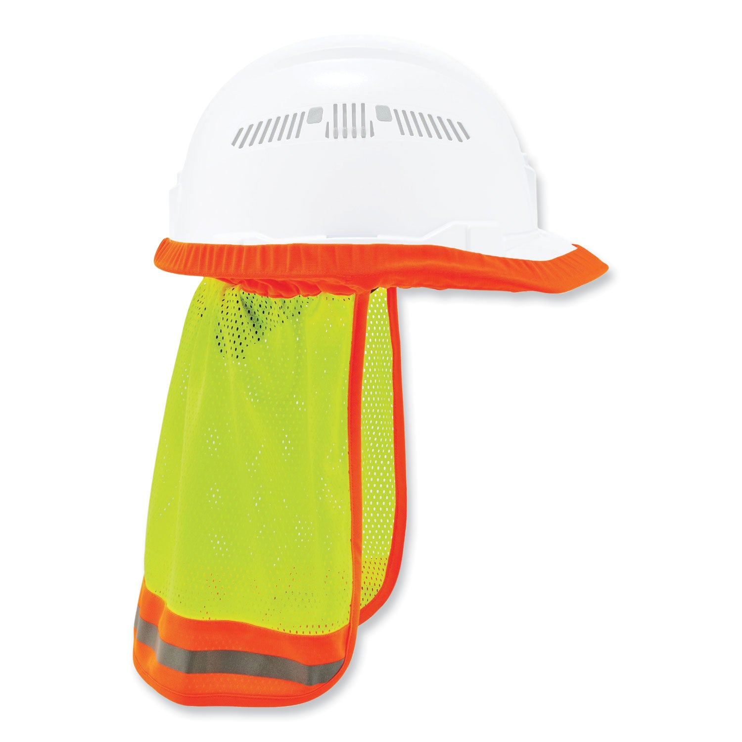 Ergodyne 8005 HI-Vis Mesh Neck Shade with Reflective Trim, Lime, Elastic/Plastic/Mesh, 1" Height x 10" Width, 6 per Carton