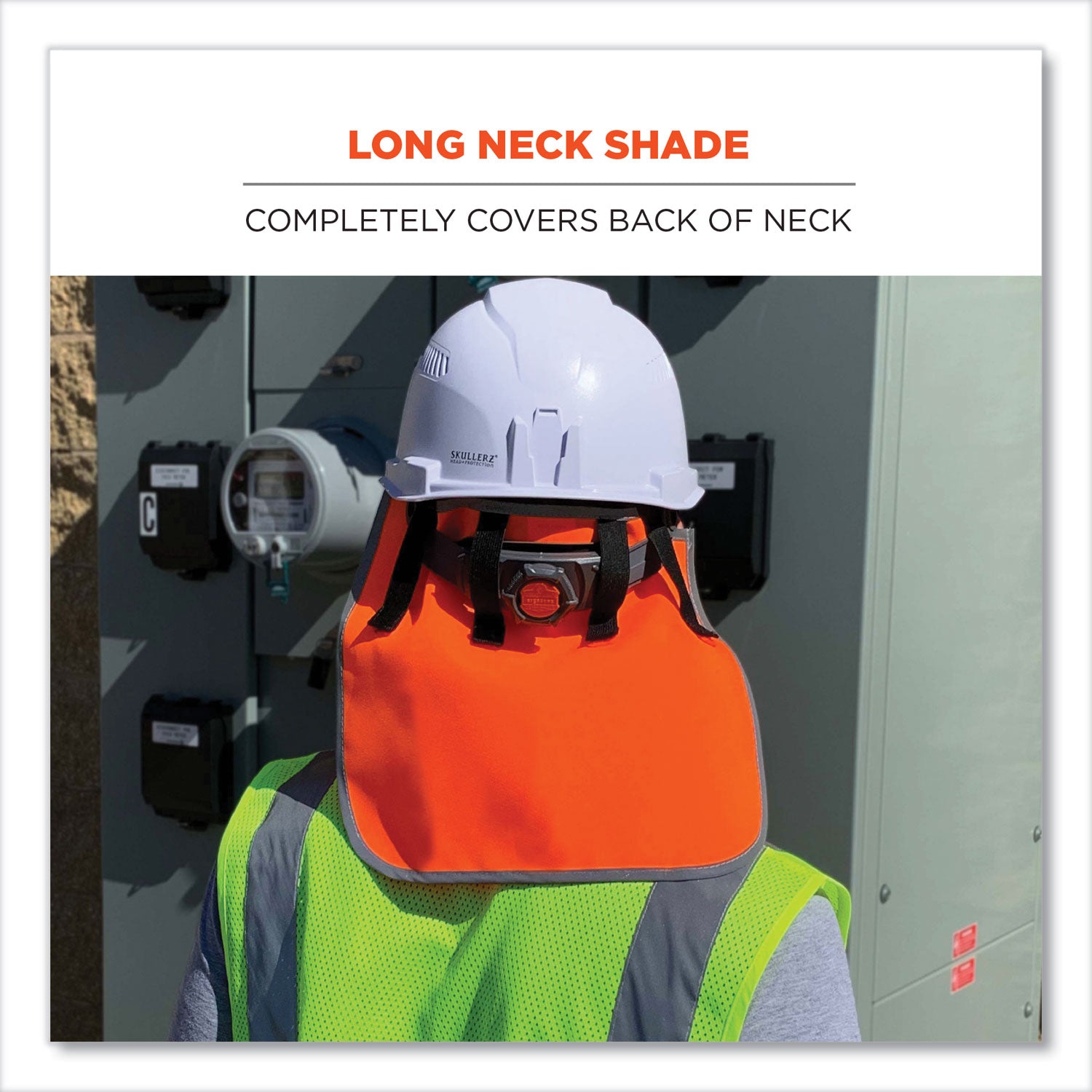 Ergodyne 8006 Hi-Vis Neck Shade, Orange, Polyester Fabric, 1" Height x 14.5" Width, 6 per Carton