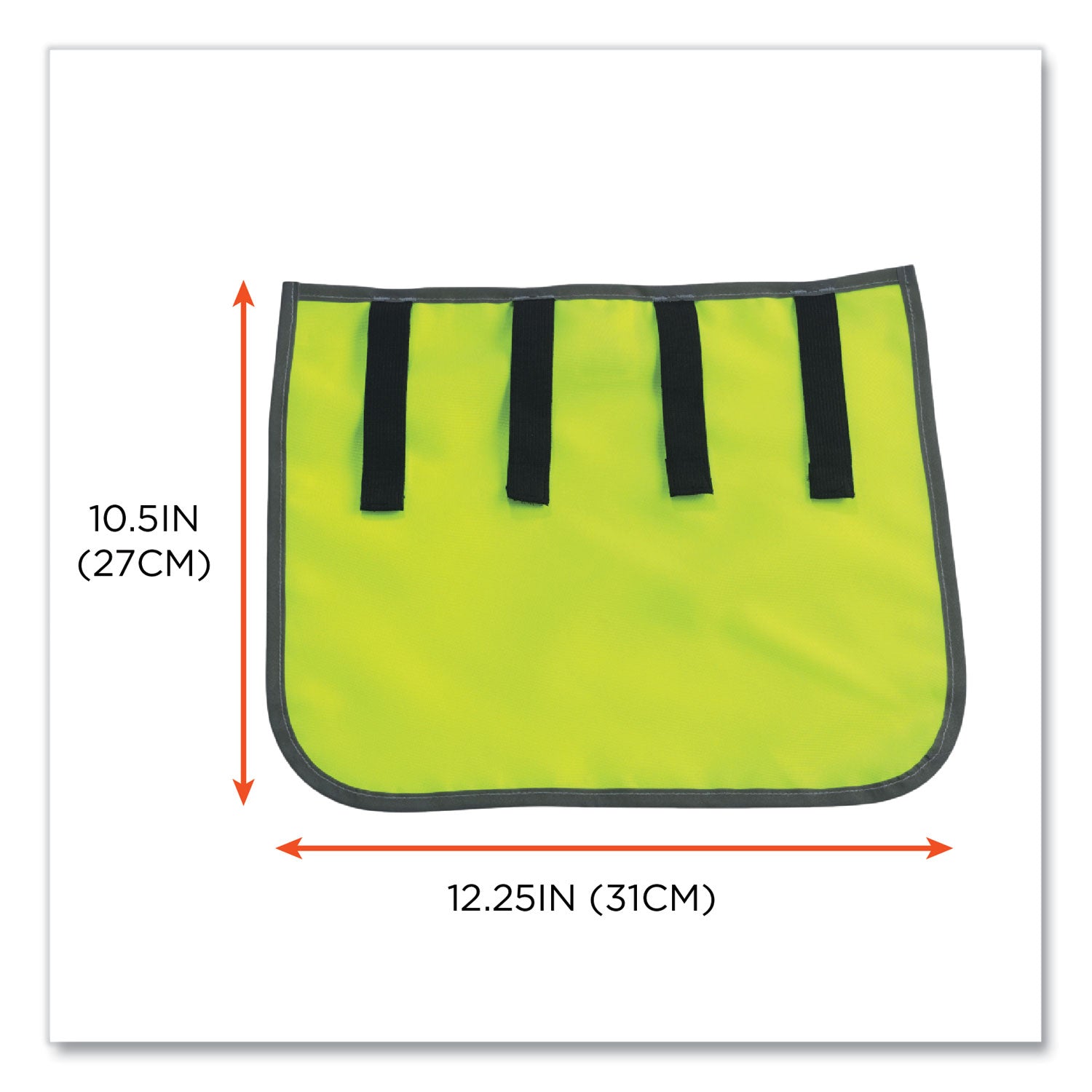 Ergodyne 8006 Hi-Vis Neck Shade, Lime, Polyester Fabric, 1" Height x 14.5" Width, 6 per Carton