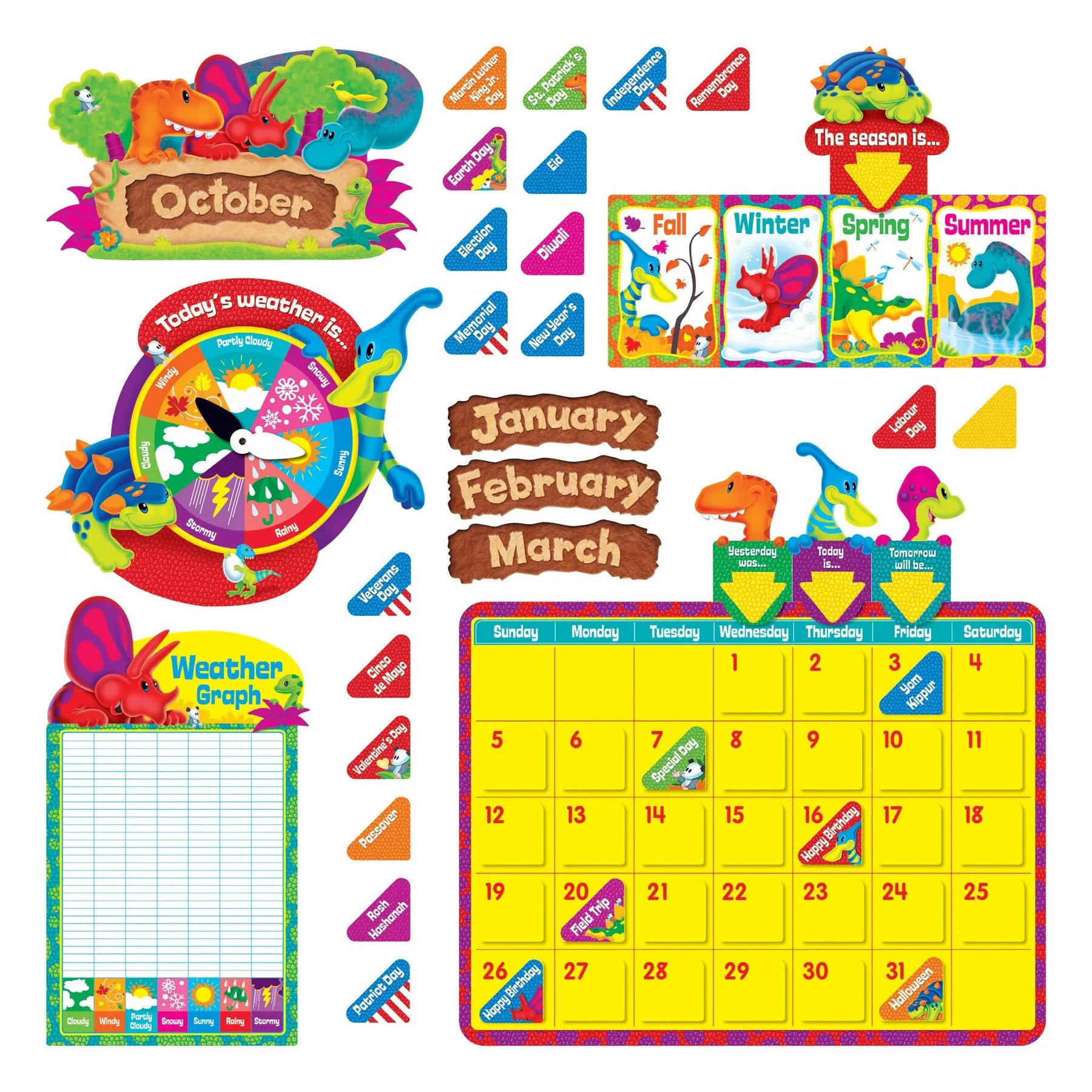 Dino-Mite Pals® Calendar Bulletin Board Set