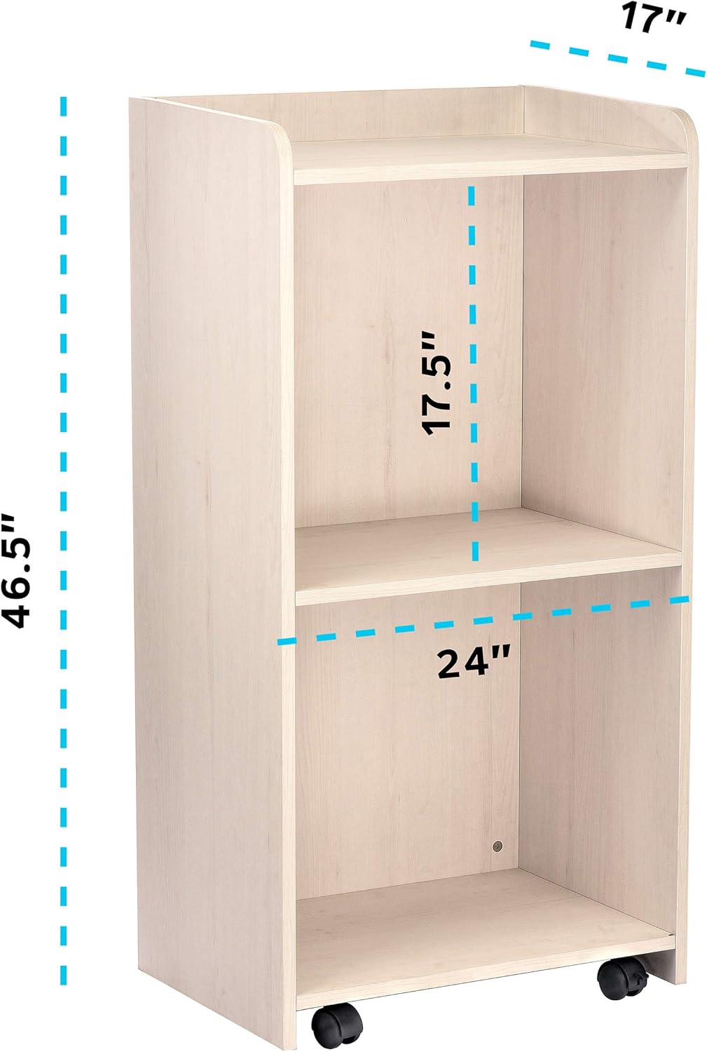 White Wood Mobile Presentation Lectern Stand with Shelves with Black Cover