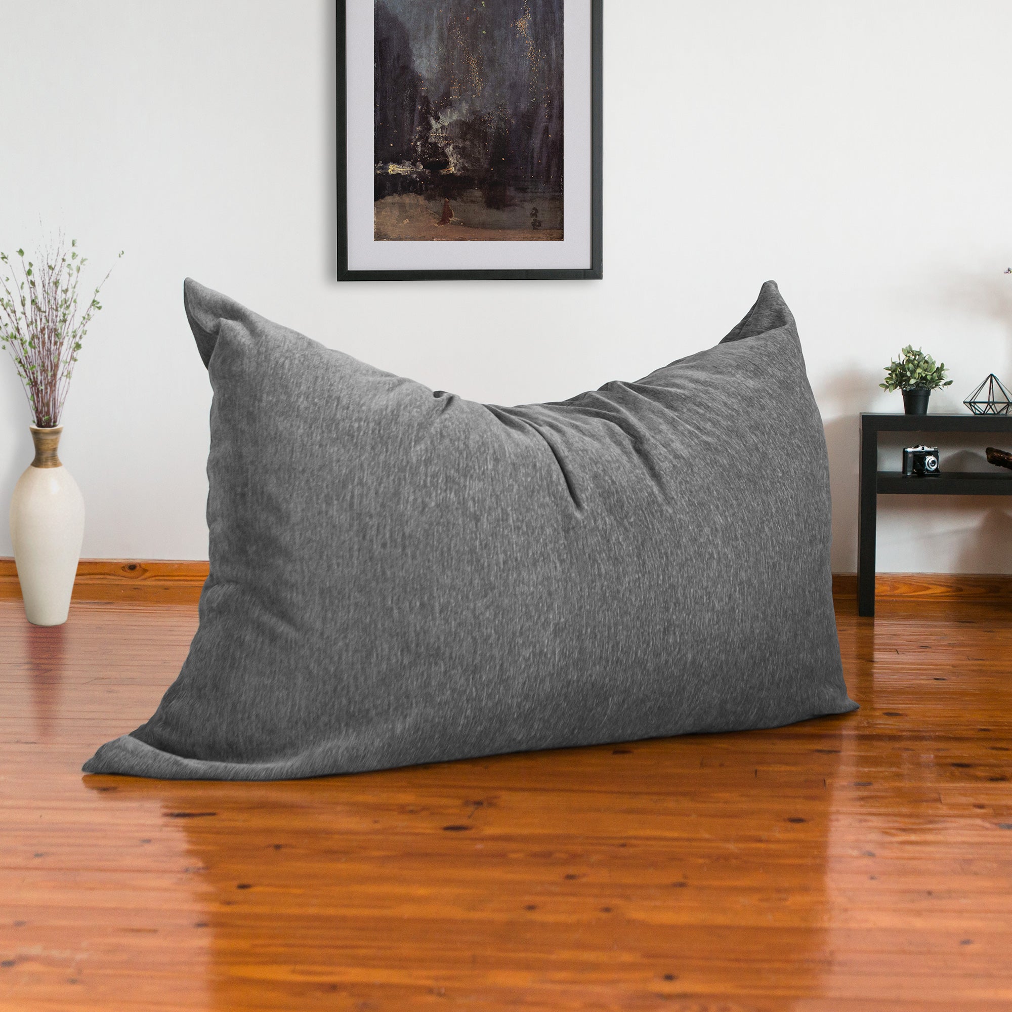 Jaxx Bean Bags Jaxx Floor Pillow Bean Bag Lounger with Chenille Cover Grey…