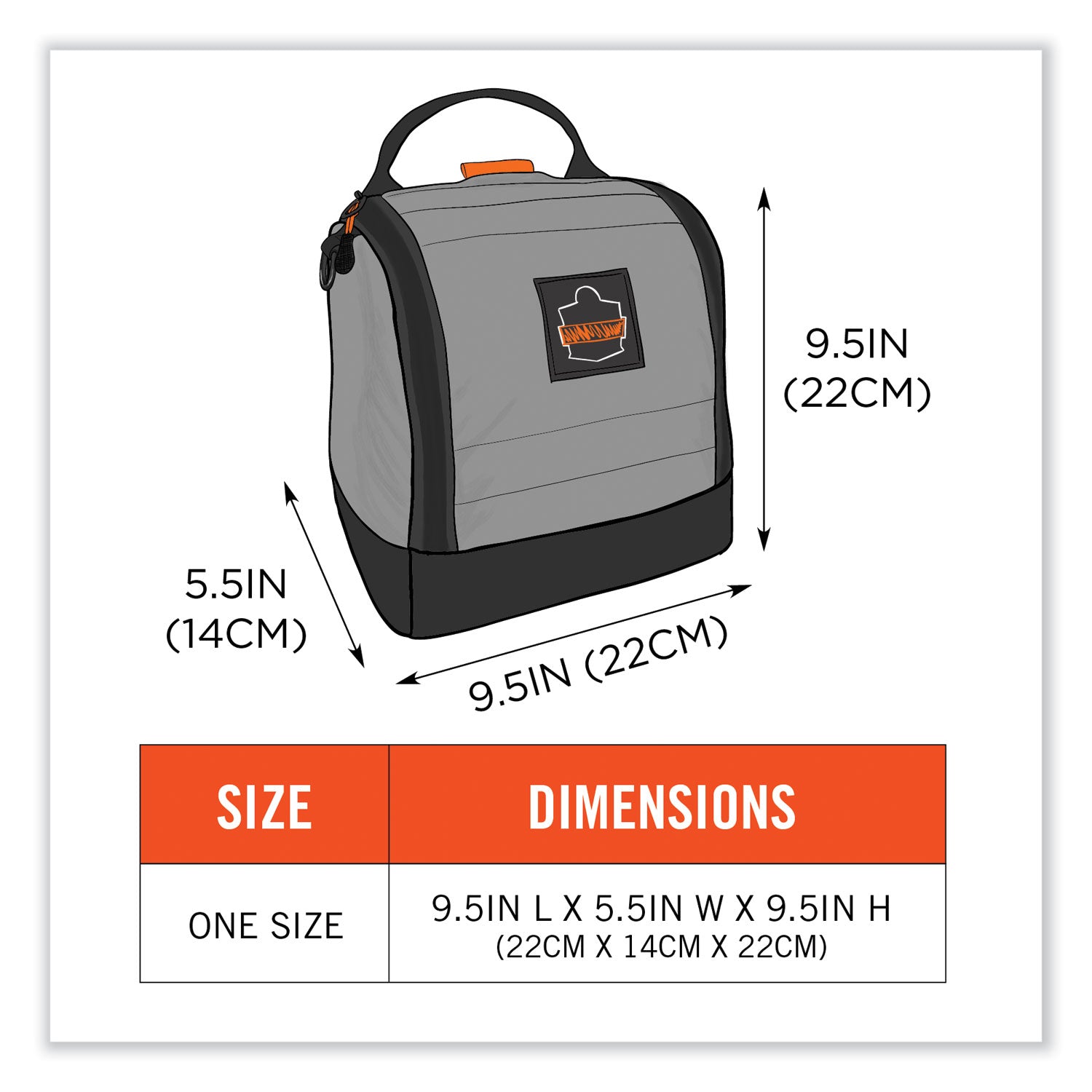 Arsenal 5185 Full Respirator Bag with Zipper Magnetic Closure, 5.5 x 9.5 x 9.5, Gray