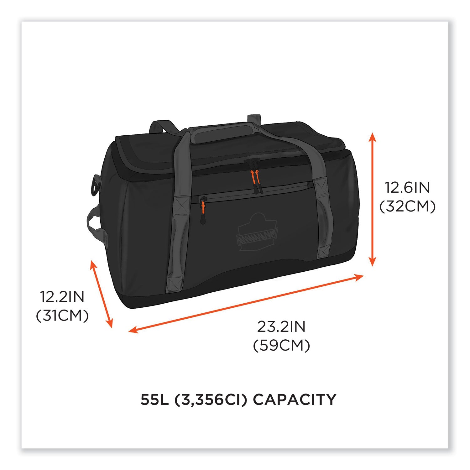 Arsenal 5031 Water-Resistant Duffel Bag, Small, 12.2 x 23.2 x 12.6, Black